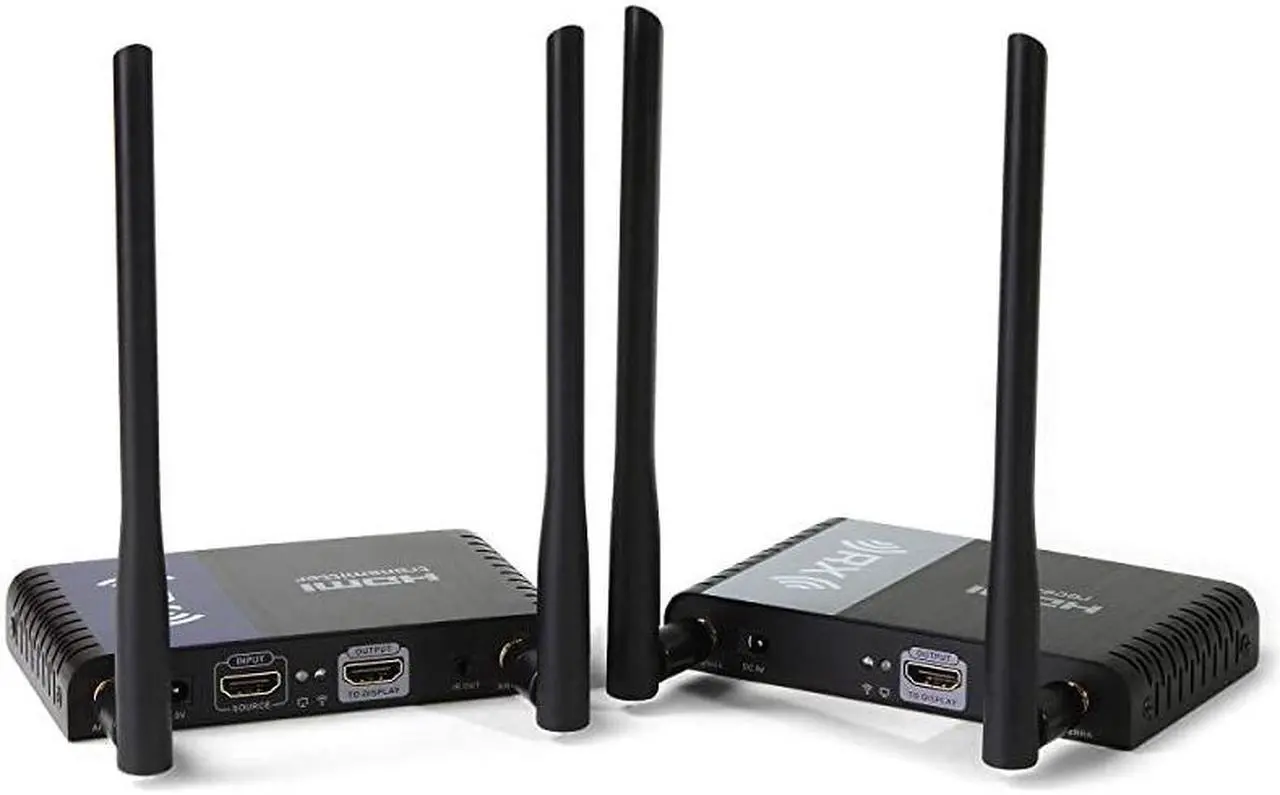 Alt view image 2 of 5 - Wireless HDMI Extender 1080P Full HD 330ft Long Range 5GHz Transmitter and Receiver with Integrated HDMI Splitter and IR PassBack