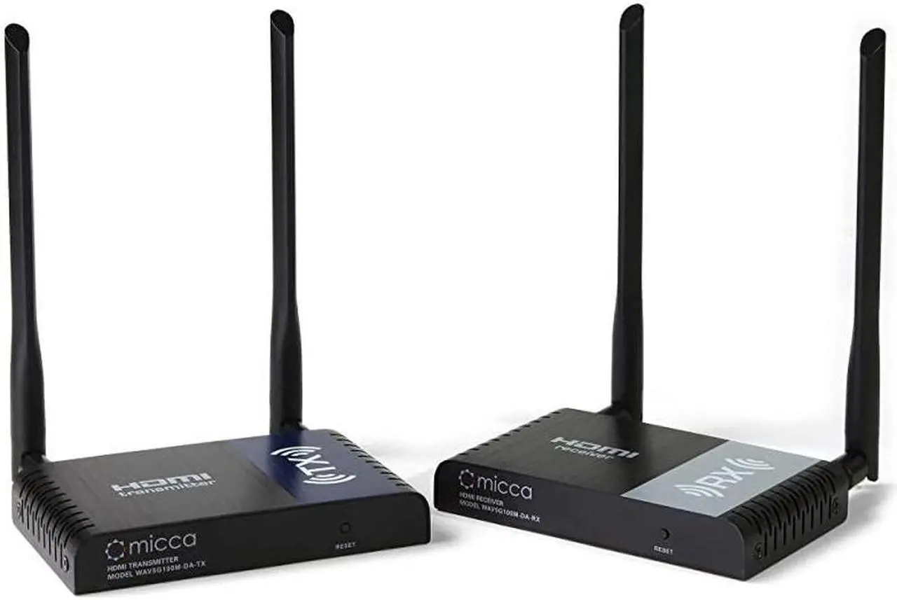 Main image of Wireless HDMI Extender 1080P Full HD 330ft Long Range 5GHz Transmitter and Receiver with Integrated HDMI Splitter and IR PassBack