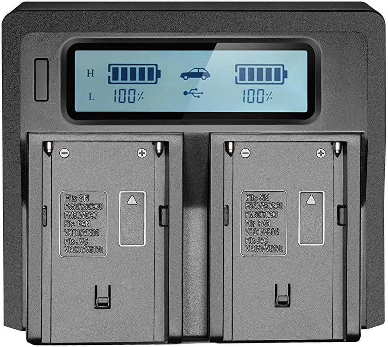 Alt view image 6 of 7 - DualChannel LCD Display Battery Charger with 3 PlugUS PlugEU PlugCar Adapter for Sony NPF550F570F750F770F930F950F960F970 NPFM50FM500HQM71QM91QM71DQM91D Camcorder Batteries