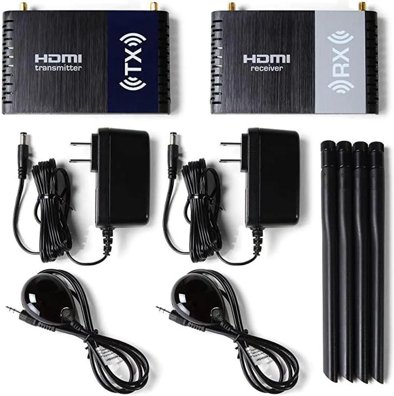 Alt view image 5 of 5 - Wireless HDMI Extender 1080P Full HD 330ft Long Range 5GHz Transmitter and Receiver with Integrated HDMI Splitter and IR PassBack