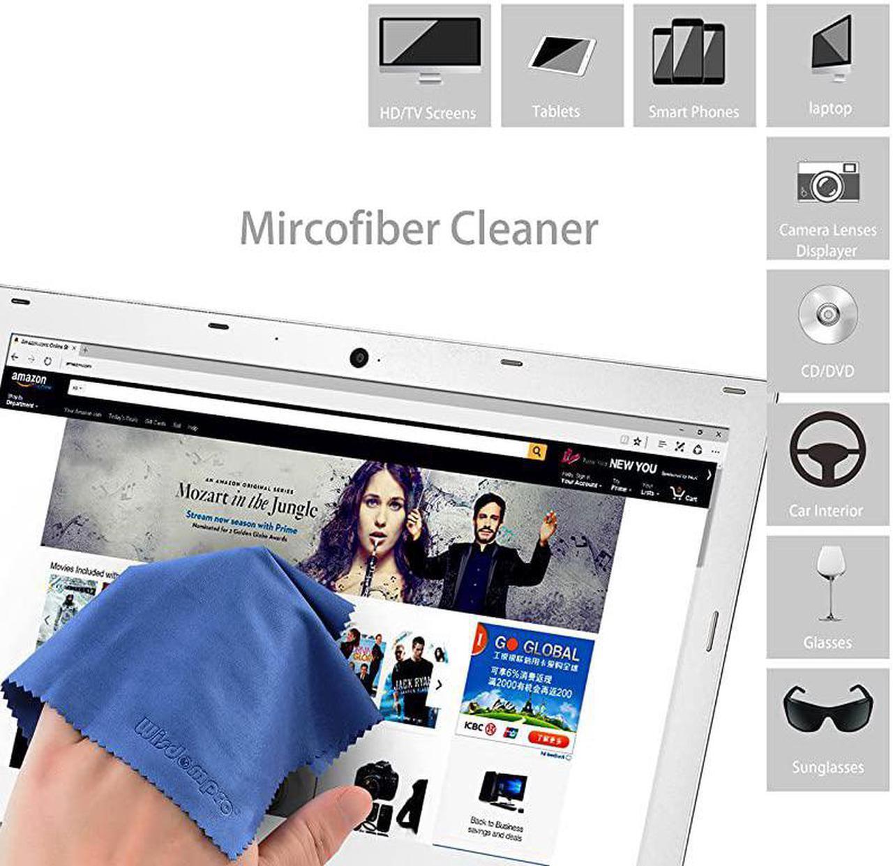 Alt view image 4 of 7 - 8-Pack Microfiber Cleaning Cloth for Camera Lens, Glass, Lenses, Phone, iPhone, iPad, Tablet, Laptop, LCD TV, Computer Screen, Monitor and Other Delicate Surface - Blue (6 x 7 Inches)