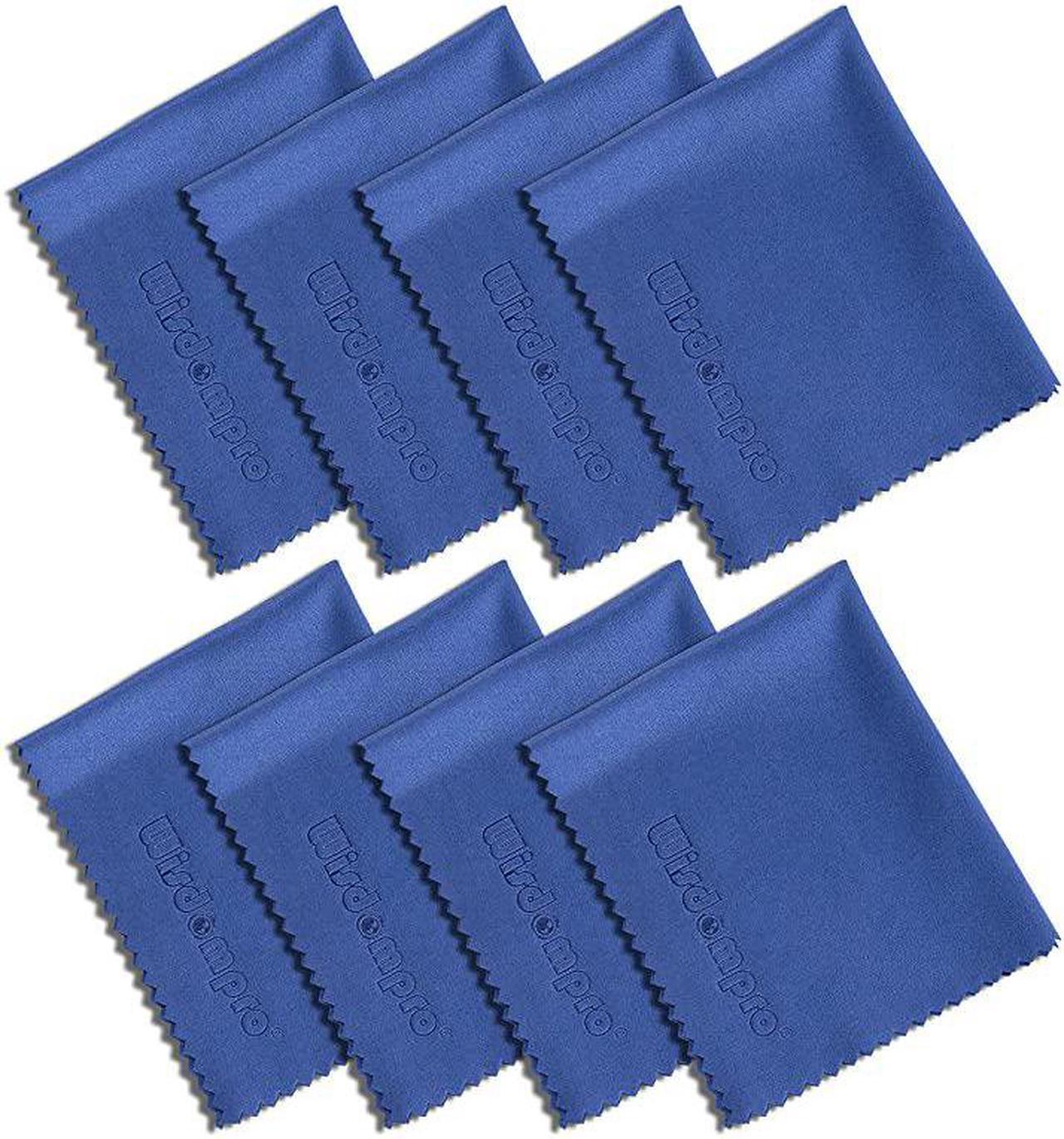 Main image of 8-Pack Microfiber Cleaning Cloth for Camera Lens, Glass, Lenses, Phone, iPhone, iPad, Tablet, Laptop, LCD TV, Computer Screen, Monitor and Other Delicate Surface - Blue (6 x 7 Inches)