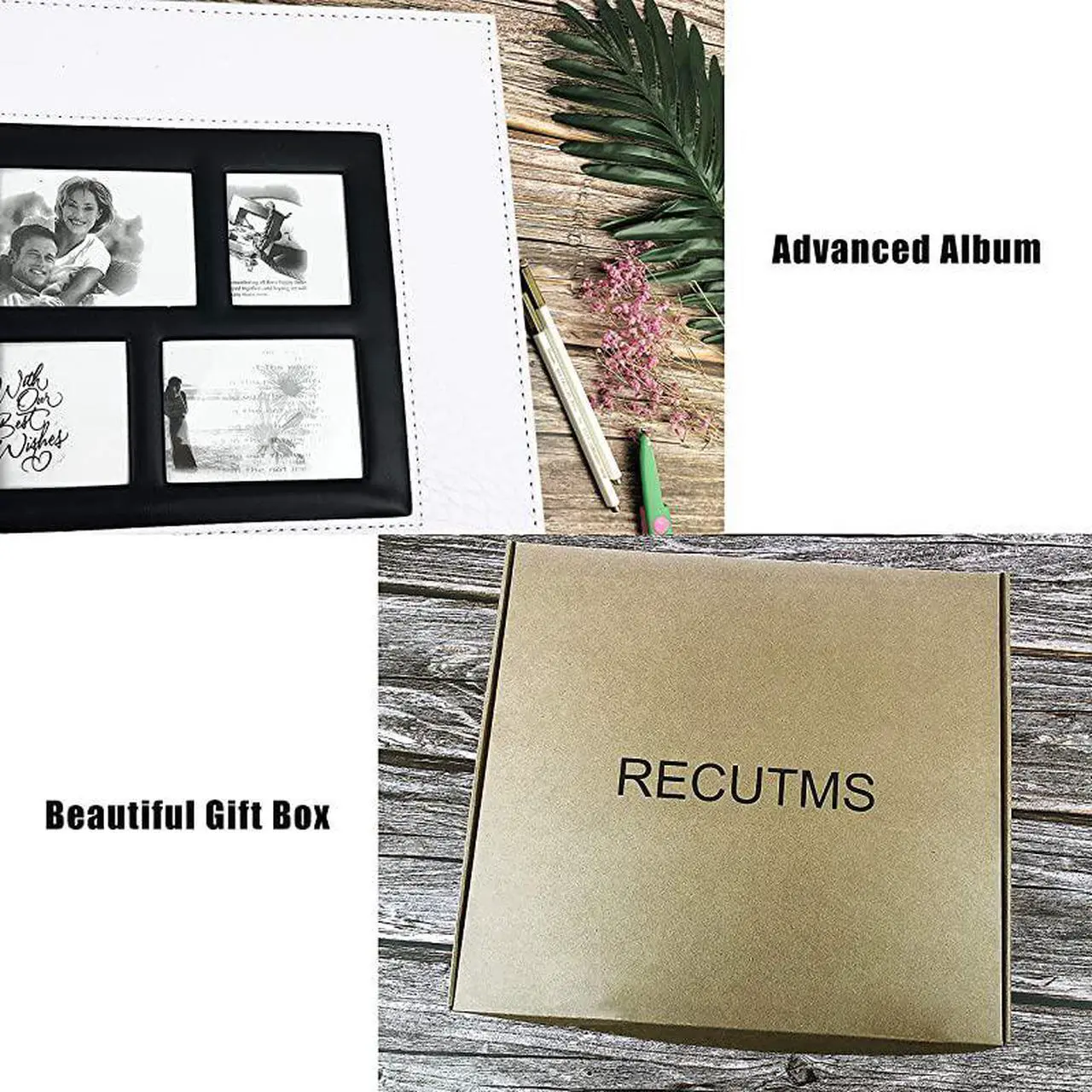 Alt view image 6 of 6 - Photo Album 4x6 600 Pockets Black Pages Large Capacity Leather Cover Wedding Family Anniversary Photo Albums White 600 Pocket