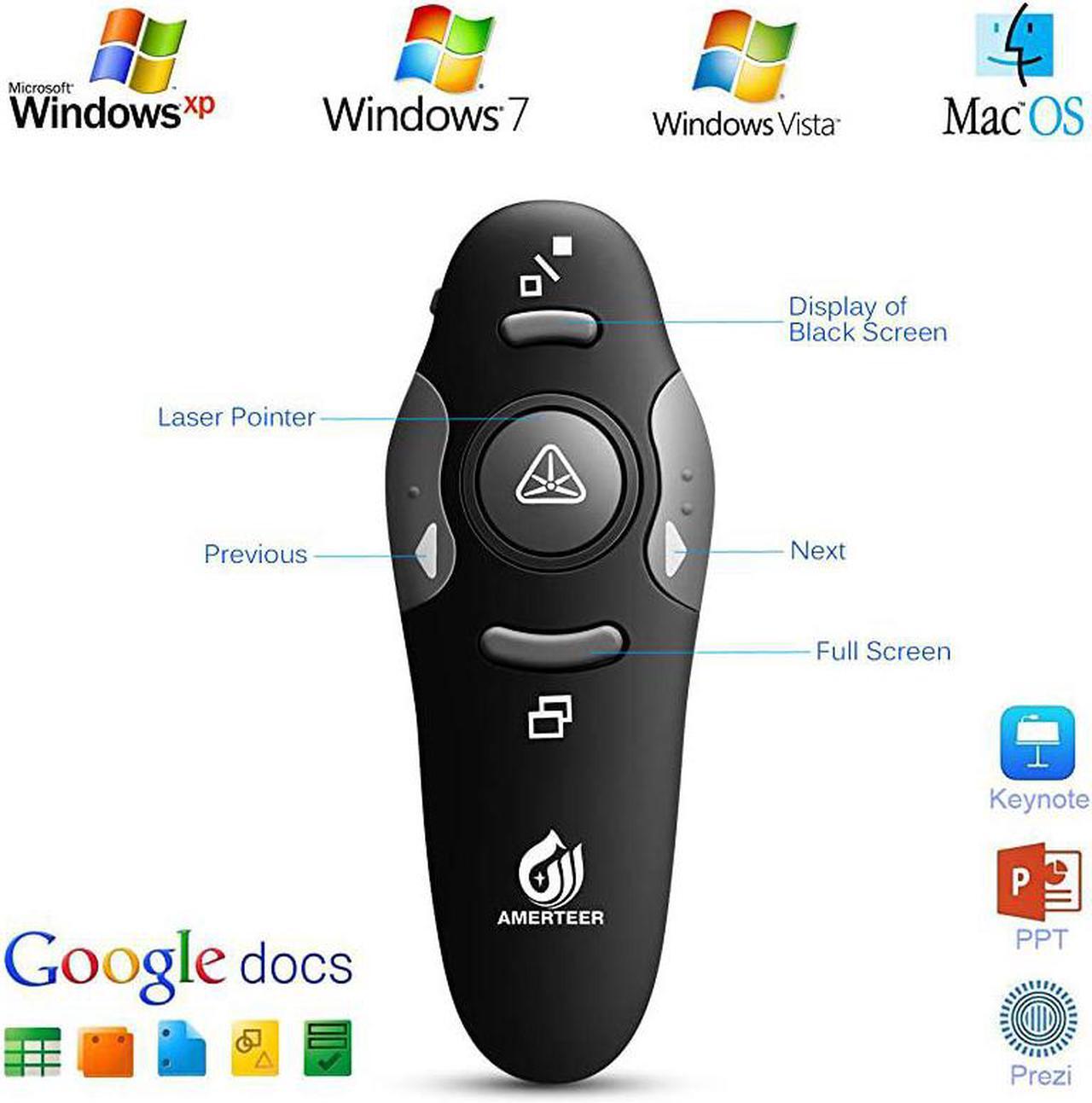Alt view image 3 of 6 - Wireless Presenter PPT Controller Presentation Remote Control Laser Pointer USB Mouse Clicker Flip Pen
