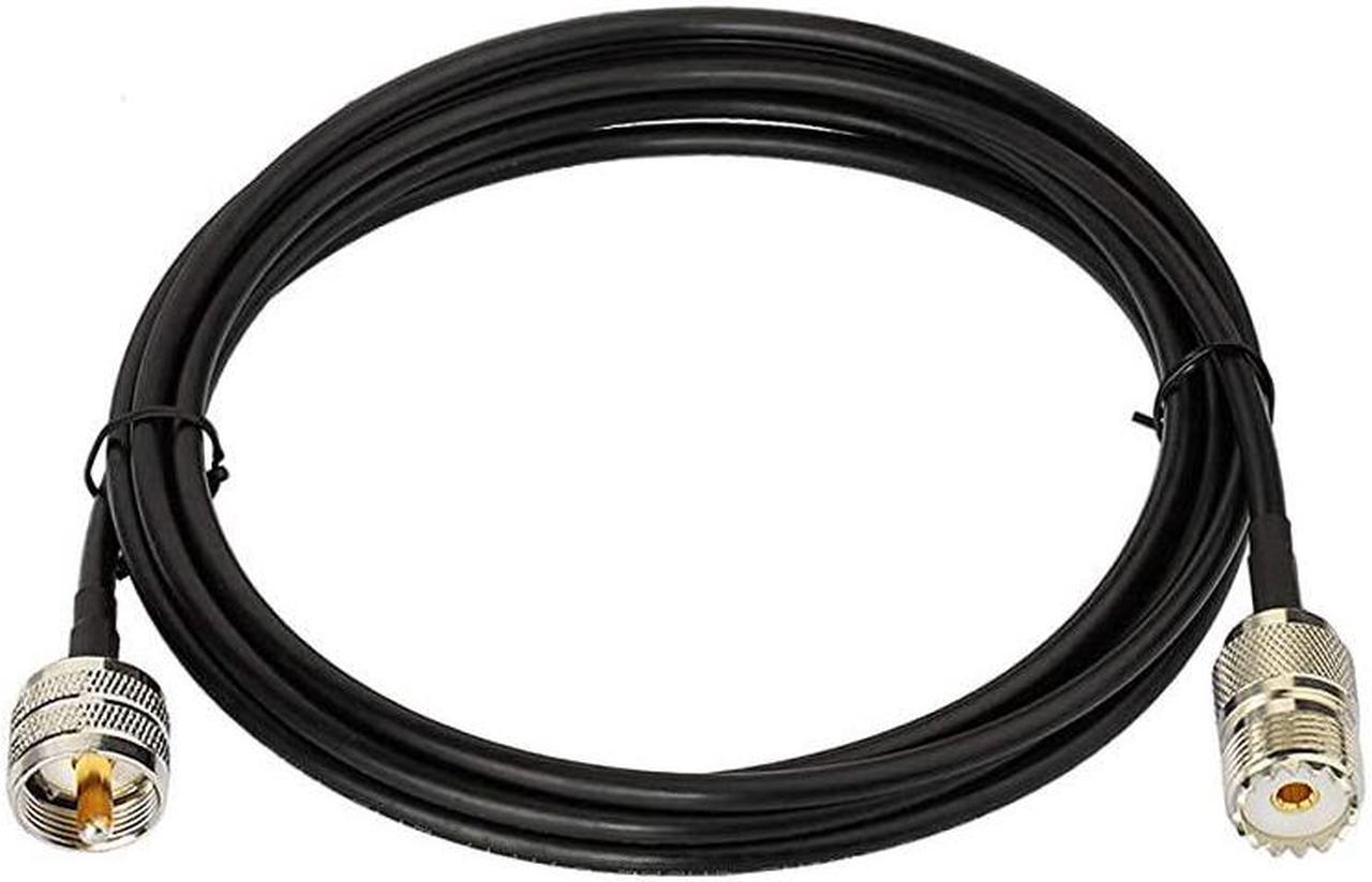 Main image of UHF PL259 Male to SO239 Female RG58 Antenna Extension Coax Jumper Cable 2m 6.5 feet for Vehicle CB Radio Ham Radio Two Way Radio Amateur Radio Walkie Talkie Marine VHF Radio