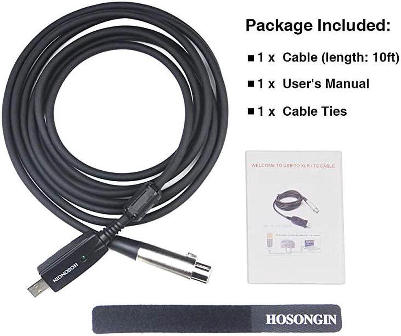 Alt view image 7 of 7 - USB Microphone Cable 10Ft  USB Male to XLR Female Mic Link Converter Cable Studio Audio Cable Connector Cords Adapter for Microphones or Recording