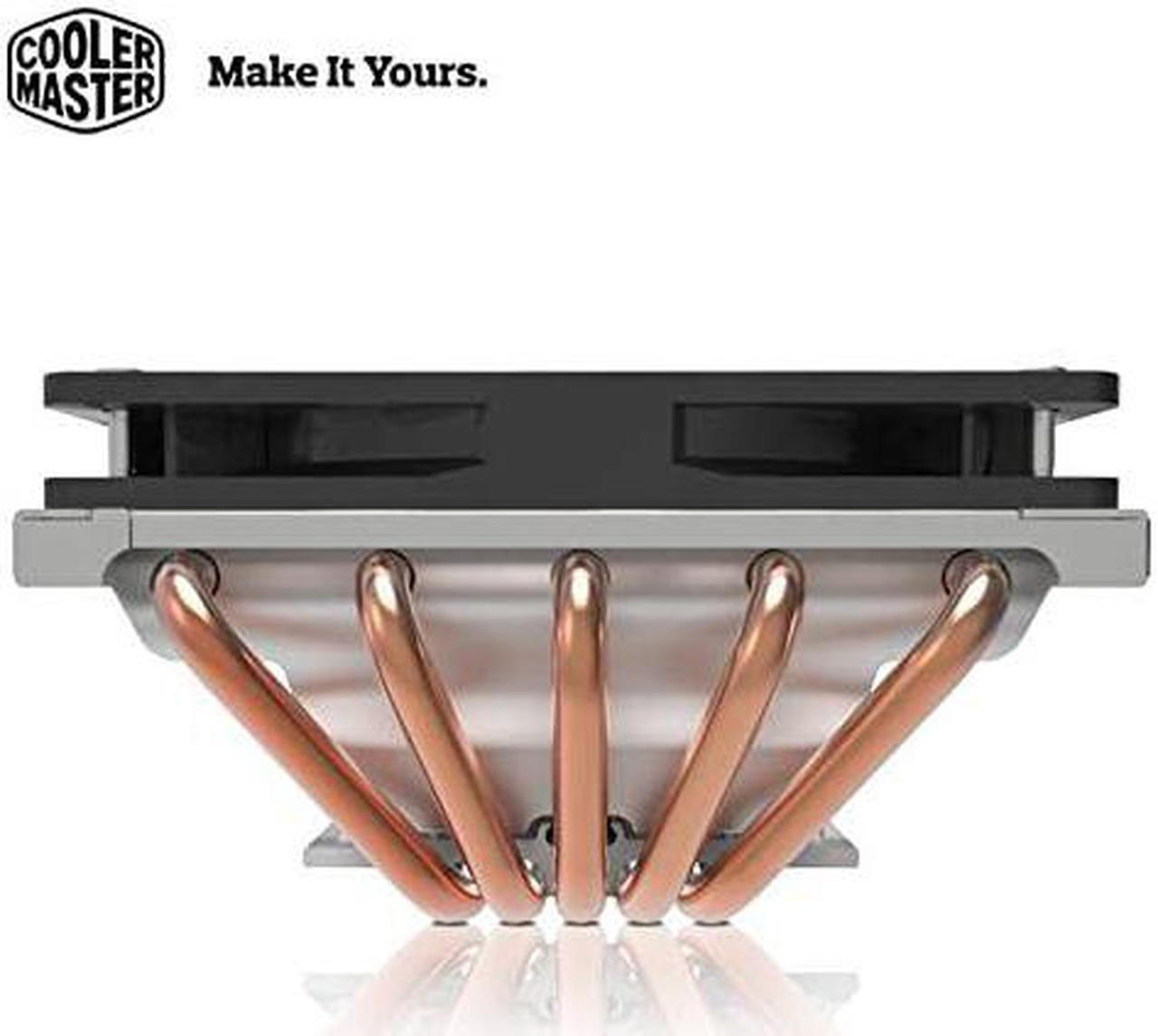 Alt view image 7 of 7 - Master GeminII M5 LED 2U Low Profile CPU with 5 Direct Contact Heatpipes XtraFlo 120 Slim Fire Red LED PWM Cooling Fan for Intel AMD RRT52016PK GeminII M5
