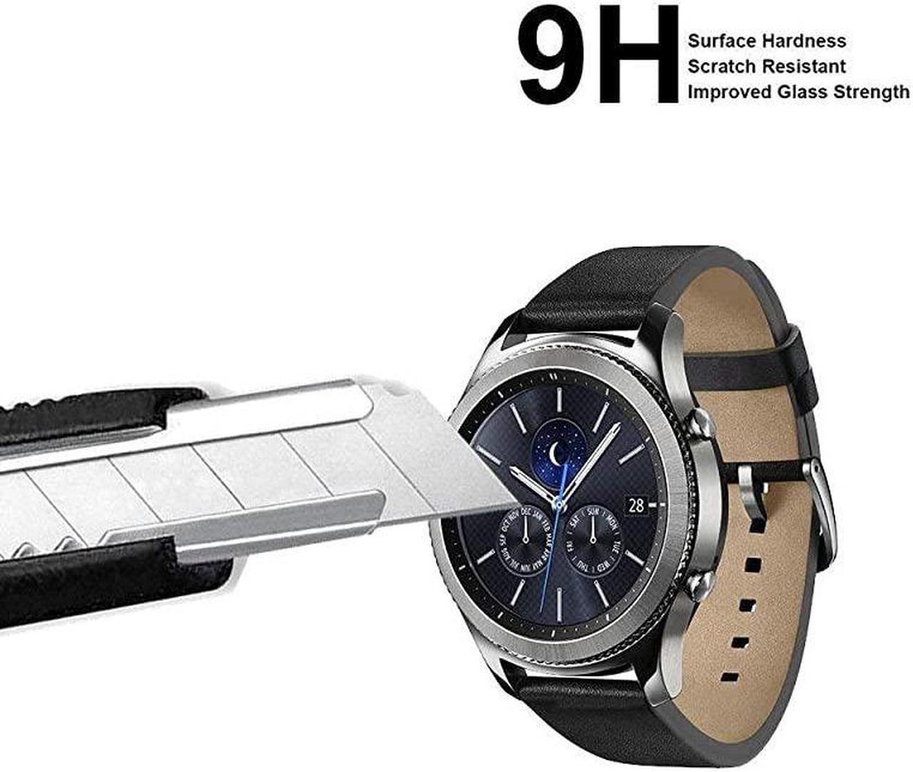 Alt view image 5 of 5 - 2 Pack for Samsung Galaxy Watch 46mm and Gear S3 Frontier Tempered Glass Screen Protector Anti Scratch Bubble Free