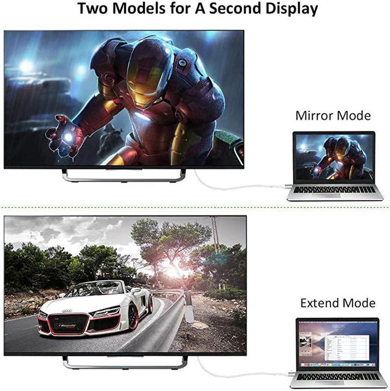 Alt view image 5 of 7 - USB C to HDMI Cable 6FT  USB 31 Type C Thunderbolt 3 Compatible to HDMI Adapter 4K Cable for MacBook MacBook Pro Dell XPS 1315 Galaxy S8Note 8 etc to HDTV Monitor Projector Gray
