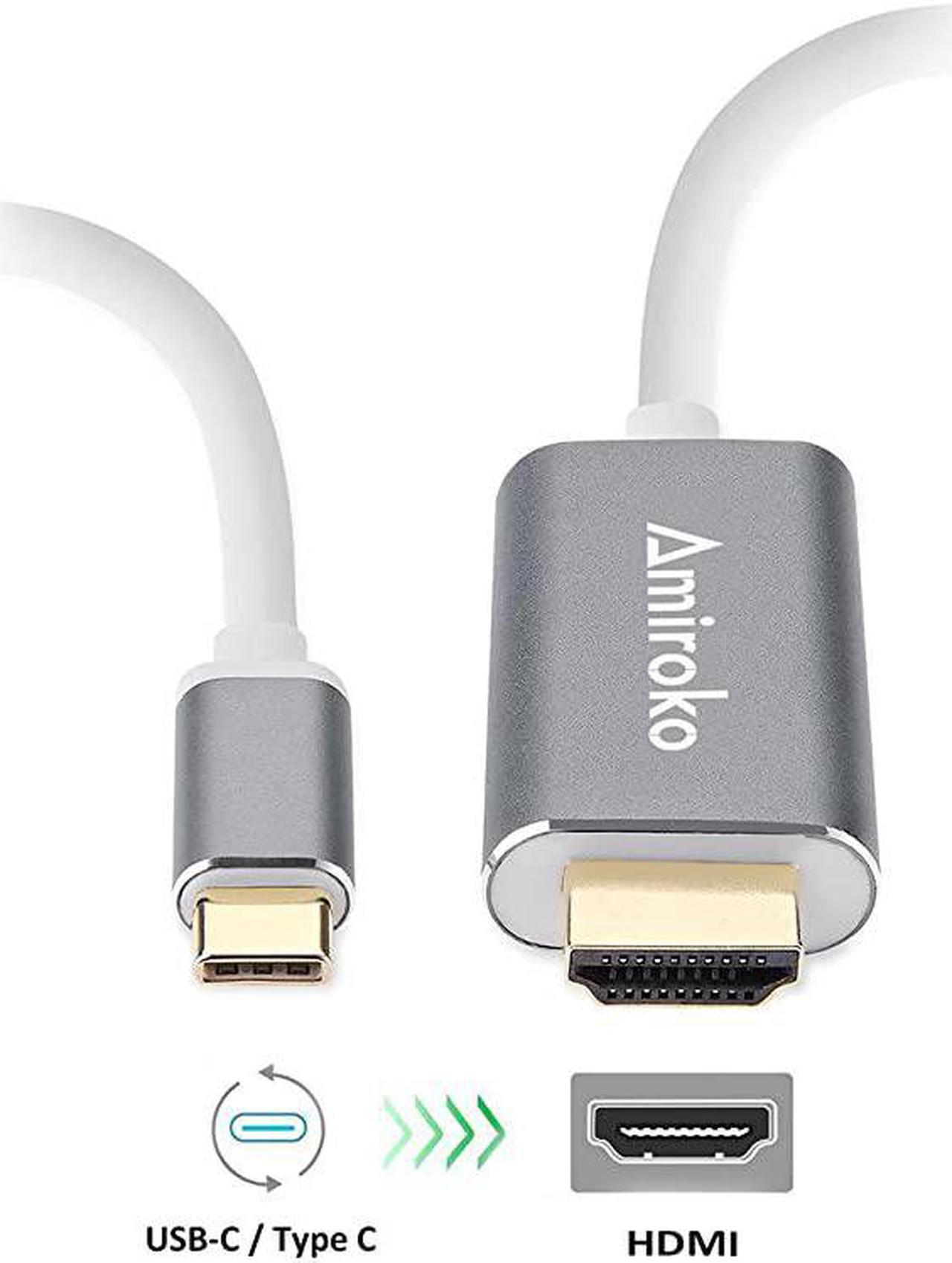 Alt view image 2 of 7 - USB C to HDMI Cable 6FT  USB 31 Type C Thunderbolt 3 Compatible to HDMI Adapter 4K Cable for MacBook MacBook Pro Dell XPS 1315 Galaxy S8Note 8 etc to HDTV Monitor Projector Gray