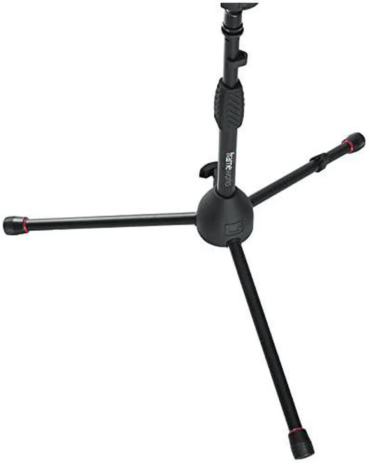 Alt view image 3 of 6 - Short Tripod Base Microphone Stand with Soft Grip Twist Clutch Boom Arm and Both 38 and 58 Adapters GFWMIC2621
