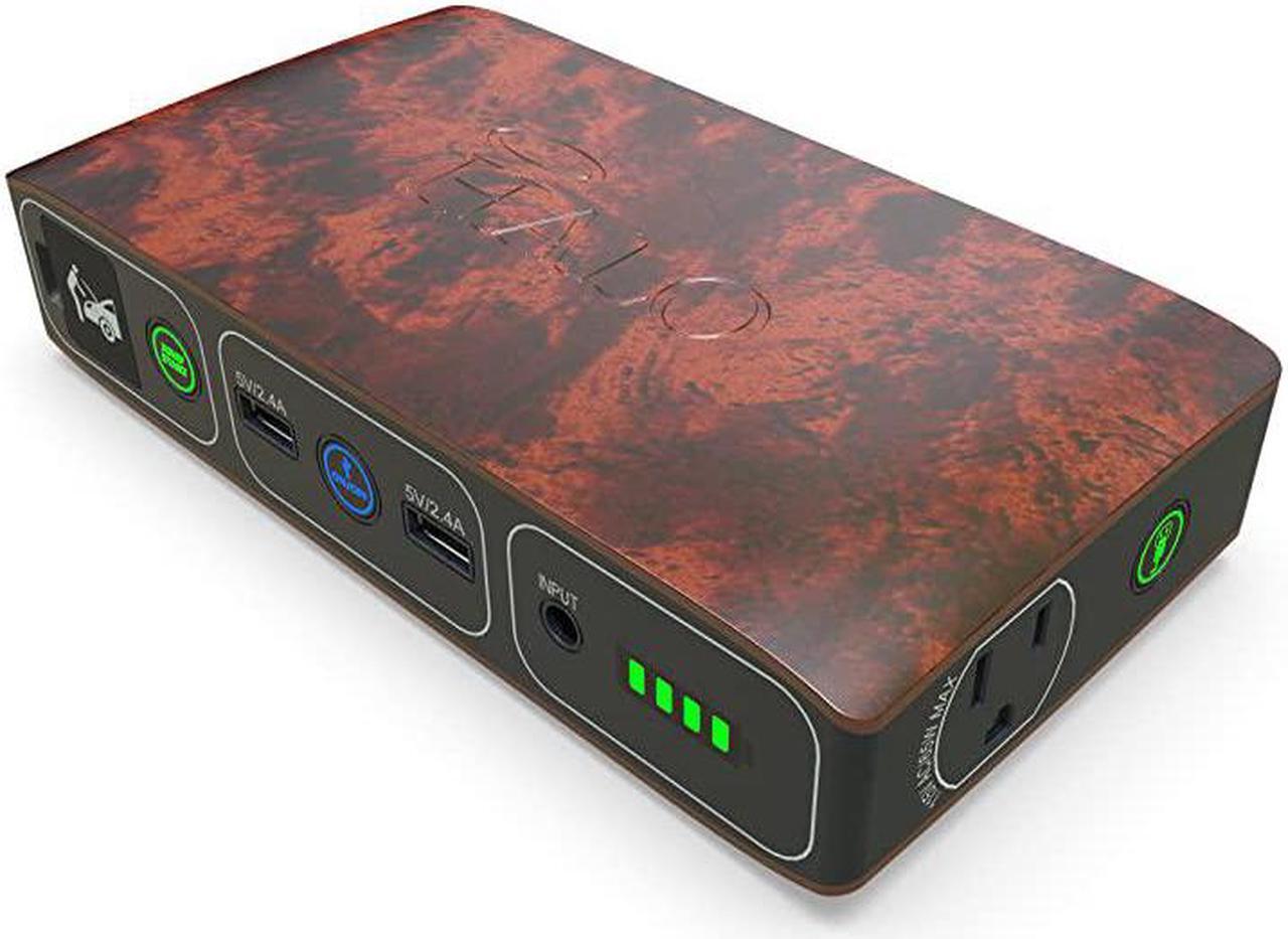 Main image of Bolt 58830 mWh Portable Phone Laptop Charger Car Jump Starter with AC Outlet and Car Charger Wood Grain