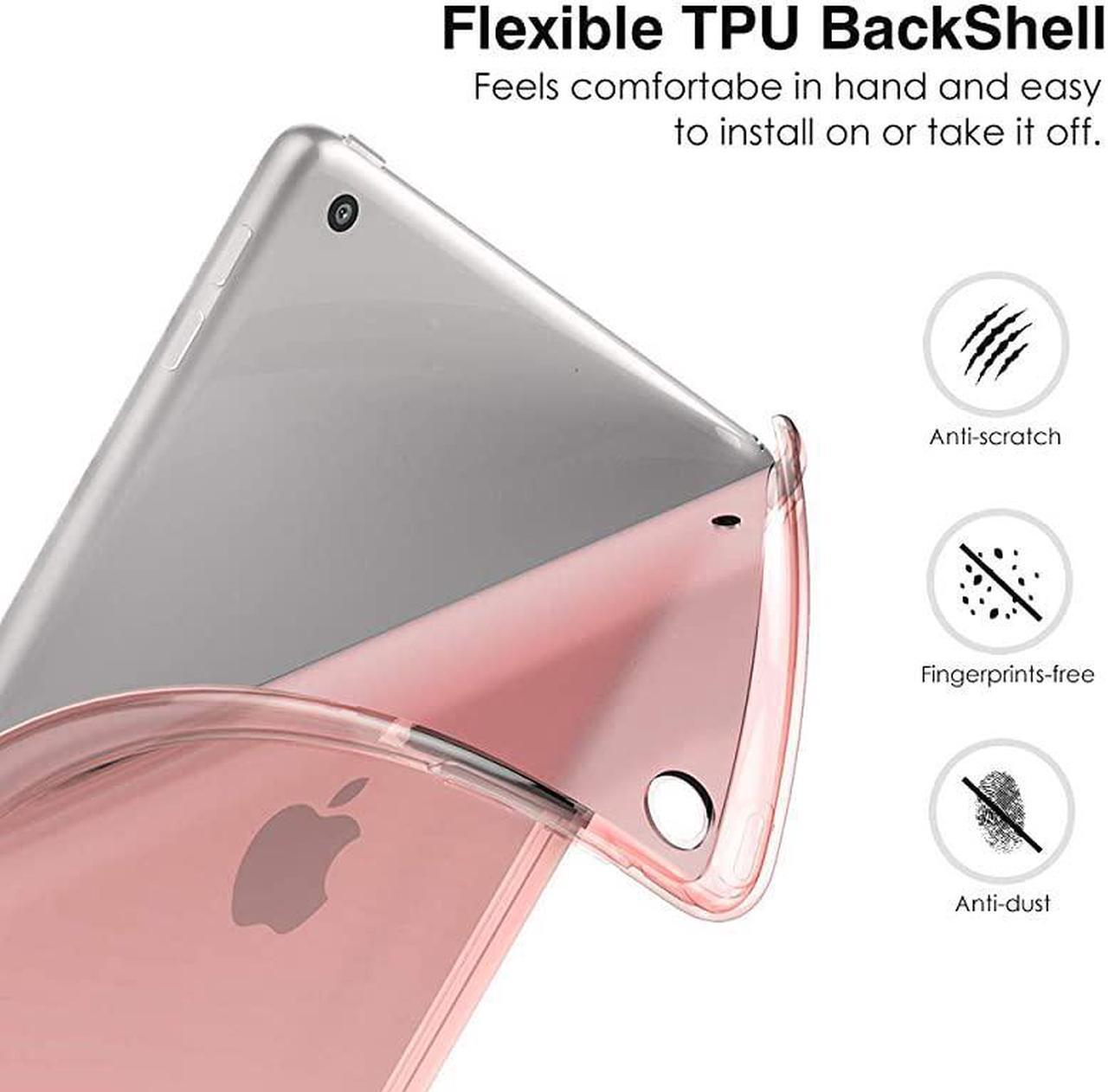 Alt view image 6 of 7 - Case Fit New iPad 8th Generation 102 2020 iPad 7th Gen 2019 iPad 102 Case with Stand Soft TPU Translucent Frosted Back Cover Slim Shell for iPad 102 inch Auto WakeSleepRose Gold