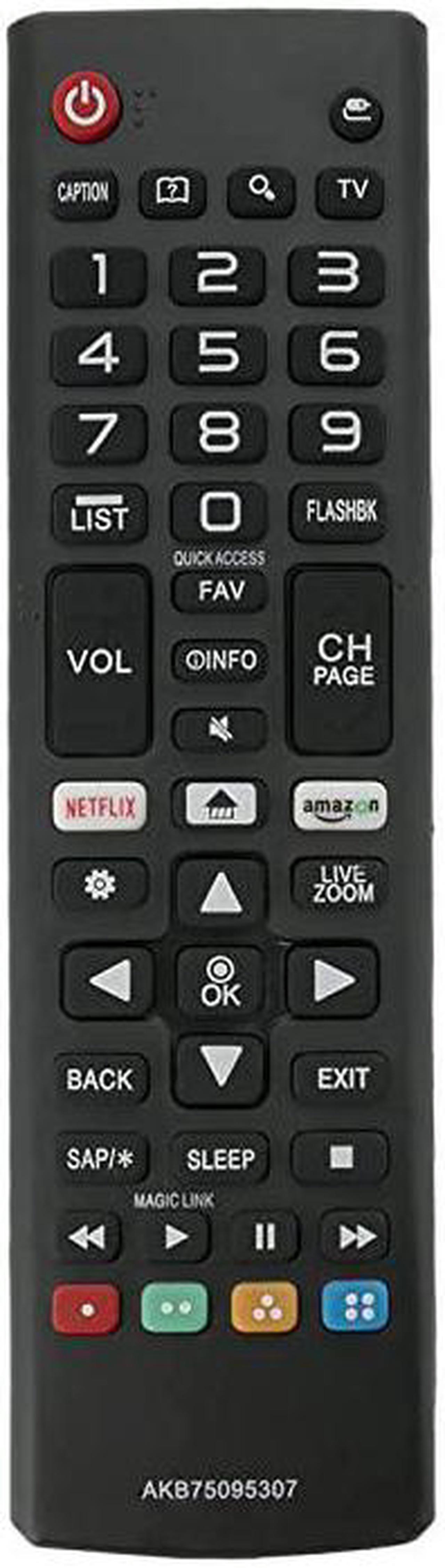 Main image of AKB75095307 Replace Remote fit for LG TV 49UJ6050 49UJ6050UC 49UJ6300 49UJ6300UA 49UJ6350 9UJ6500UB 55UJ6050 55UJ6050UC 55UJ6300 75UJ657AUB 32LJ550B 32LJ550BUA 32LJ550M UJ6200 ANMR650A