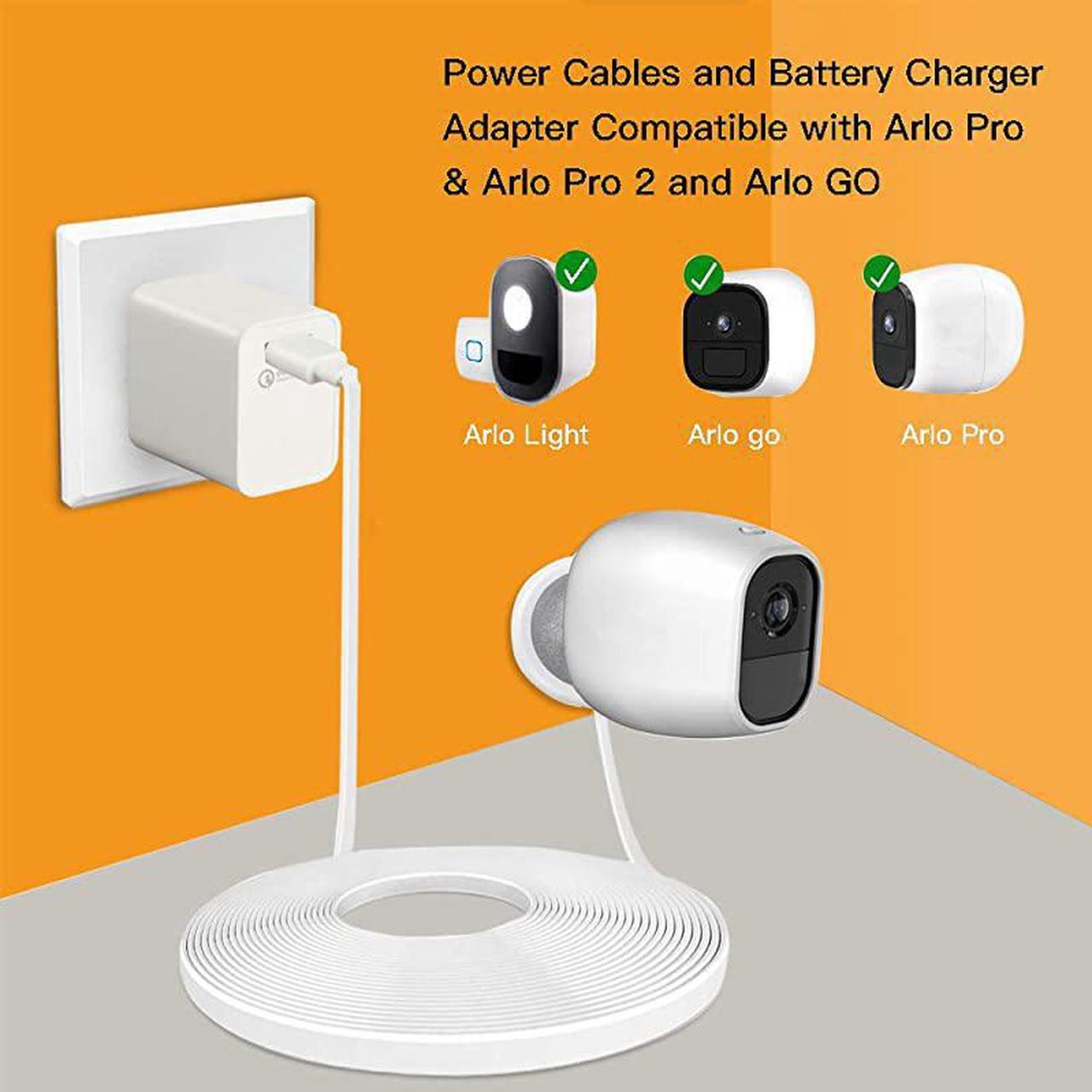 Alt view image 4 of 7 - 30FT Power Cables and Charger for Arlo Pro Pro 2 and Arlo Go Weatherproof Outdoor Indoor Solved The Need to Constantly Charge Batteries Arlo Charging Cable Arlo Power Cord