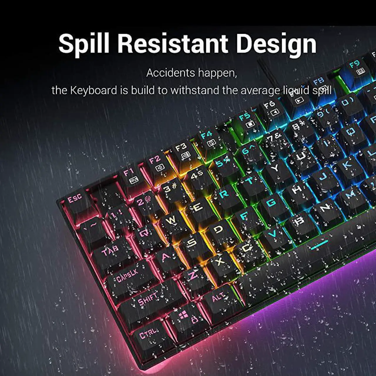 Alt view image 7 of 7 - K552 Mechanical Gaming Keyboard 60 Compact 87 Key Kumara Wired Cherry MX Blue Switches Equivalent for Windows PC Gamers RGB Backlit Black