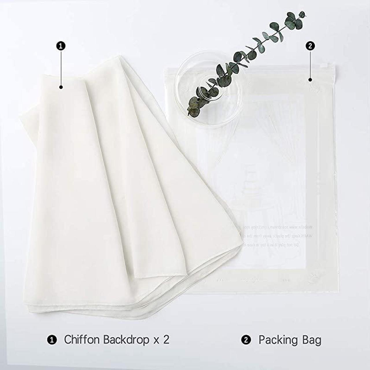 Alt view image 7 of 7 - Backdrop Curtain Drapes for Wedding Decorations 98ft by 8ft Long Soft Chiffon Fabric Drape for Wedding Party Arch Stage Decoration