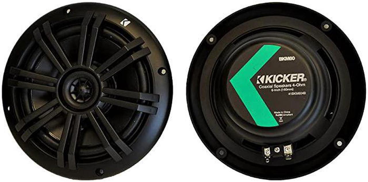 Alt view image 2 of 7 - Black OEM Replacement Marine 65 4 Ohm Coaxial Speaker Bundle 4 Speakers