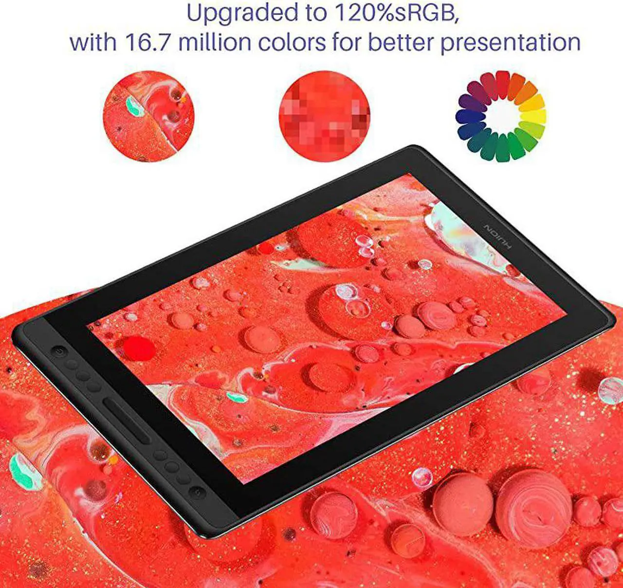 Alt view image 5 of 7 - KAMVAS Pro 16 Graphic Drawing Tablet with Screen Full-Laminated Graphics Monitor Pen Display with Battery-Free Stylus Tilt 8192 Pressure Sensitivity 6 Express Keys Touch Bar-15.6inch Pen Tablet