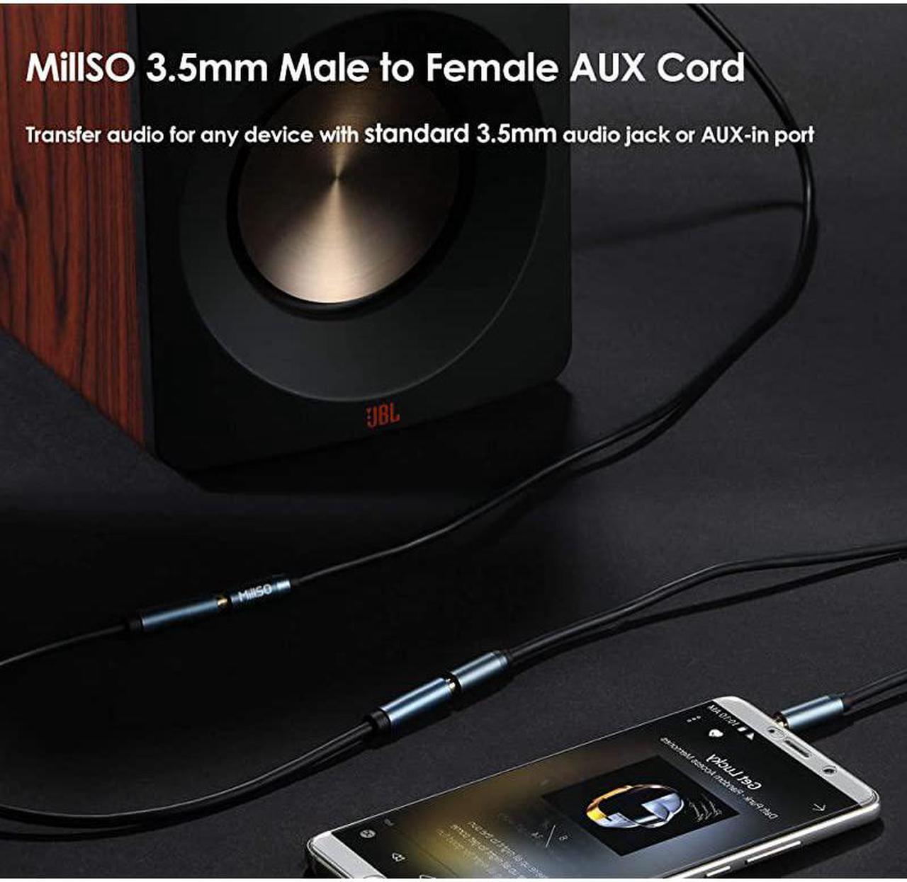 Alt view image 2 of 6 - 3.5mm Headphone Extension Cable (6.6 Feet) TRRS 3.5mm Male to Female Stereo Audio Jack Extension Adapter Auxiliary AUX Cord for Headphones, Earbud, Speaker, Car Stereo, Home HiFi Stereo System