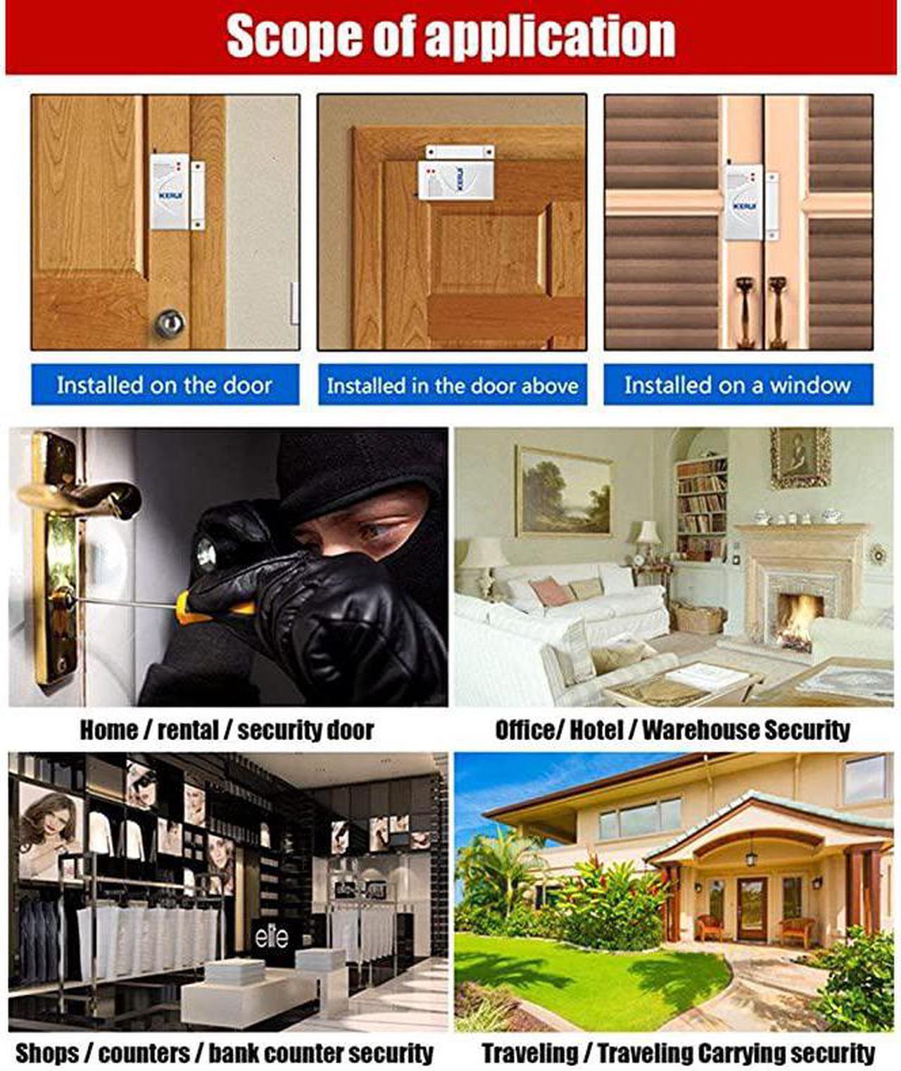 Alt view image 5 of 7 - Upgraded Home Security System Indoor Outdoor WeatherProof Siren Window Door Sensors Motion Sensor Alarm with Remote Control more DIY Wireless House Hotel Garage Shop Burglar Door Alarm System