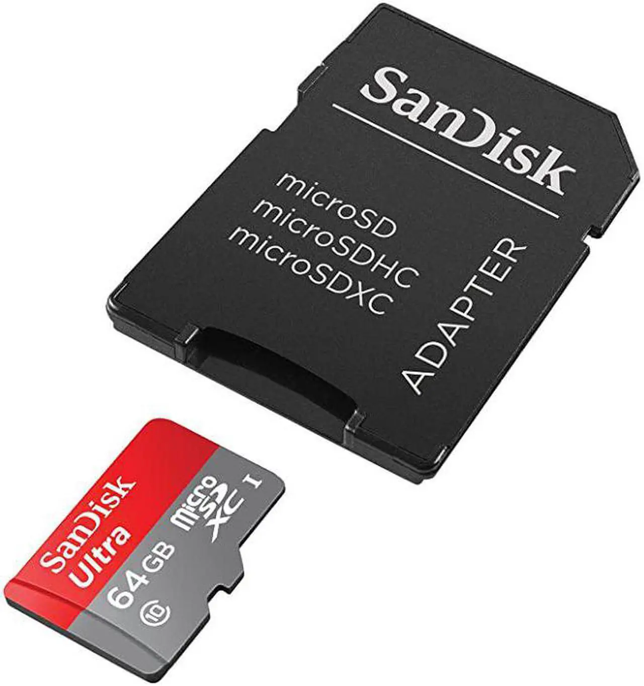 Alt view image 4 of 4 - Ultra 64GB microSDXC UHS-I Card with Adapter, Grey/Red, Standard Packaging (SDSQUNC-064G-GN6MA)