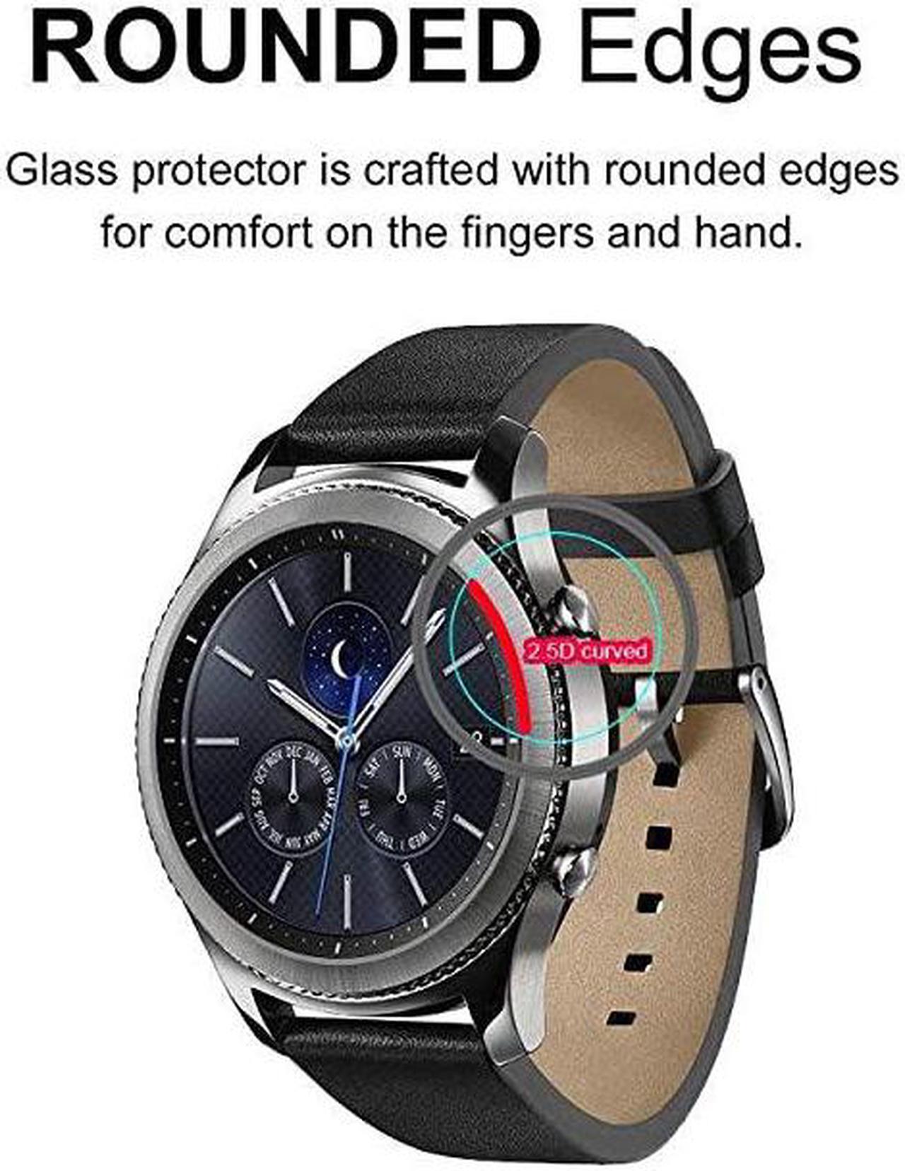 Alt view image 3 of 5 - 2 Pack for Samsung Galaxy Watch 46mm and Gear S3 Frontier Tempered Glass Screen Protector Anti Scratch Bubble Free