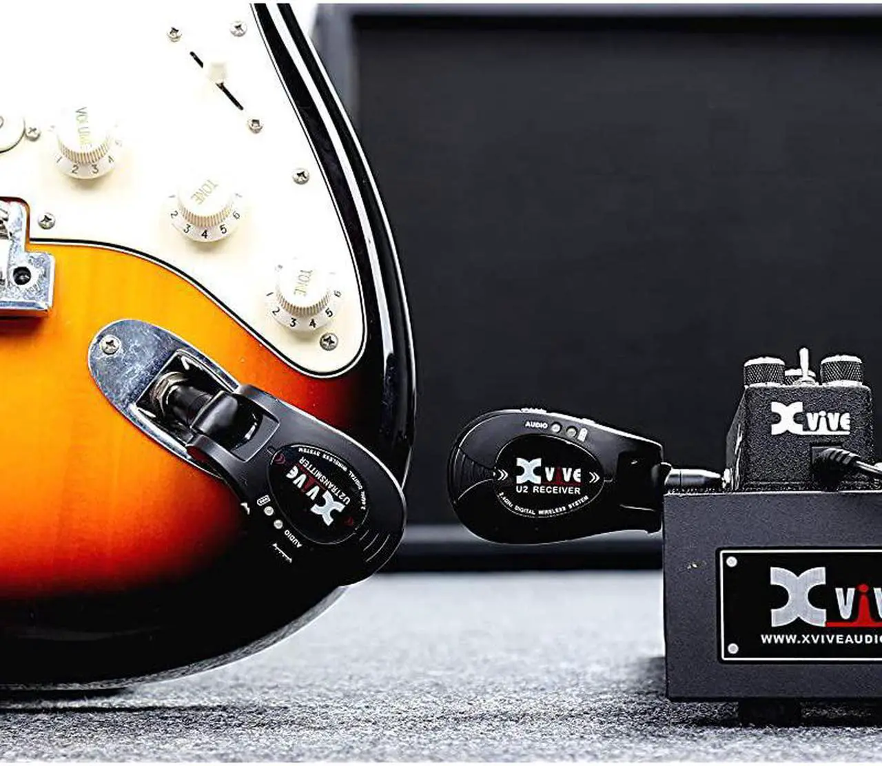 Alt view image 4 of 6 - U2 Guitar Wireless System Rechargeable 24GHz Digital Guitar Wireless Transmitter and Receiver for Electric Guitar Bass Violin Keyboard