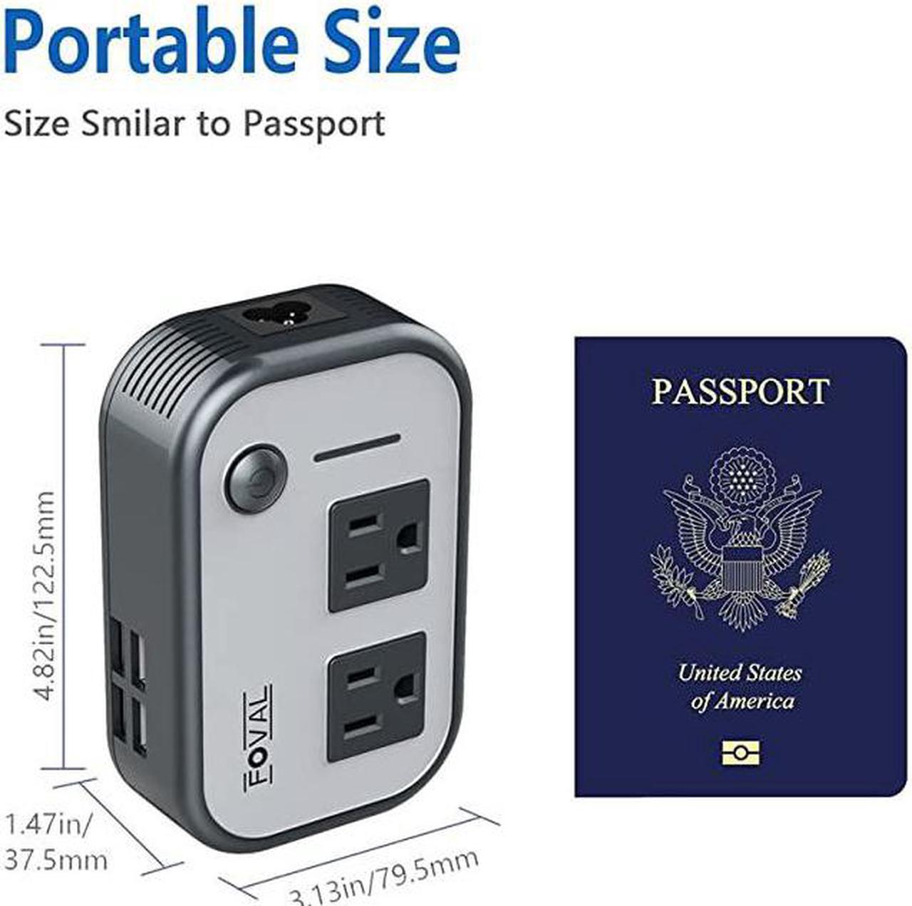 Alt view image 6 of 7 - Power Step Down 220V to 110V Voltage Converter with 4Port USB International Travel Adapter for UK European Etc Use for US appliances Overseas