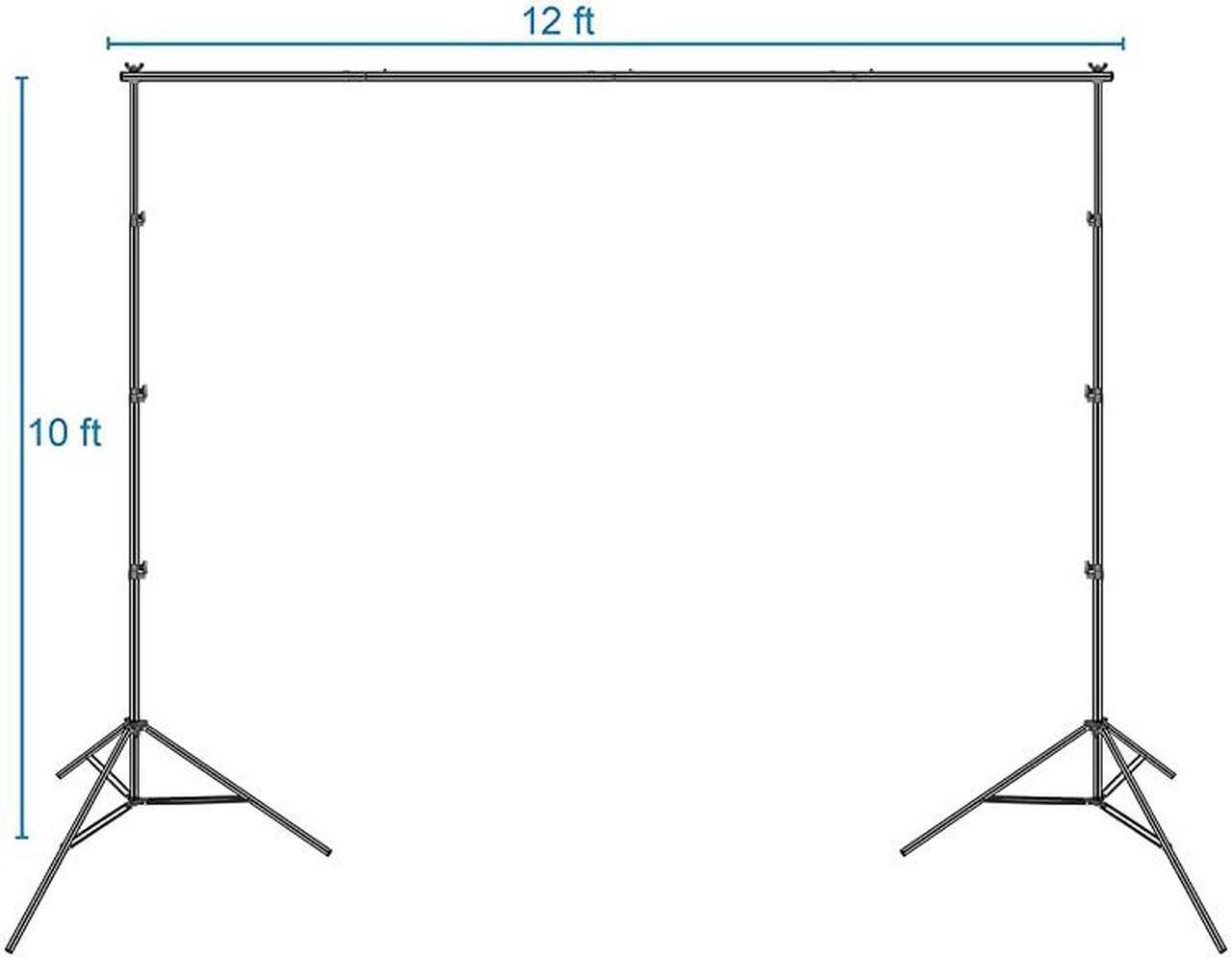 Alt view image 2 of 7 - 10 x 12ft (H X W) Photo Backdrop Stand Kit, Adjustable Photography Video Studio Background Stand Support System for Photo Booth Muslin