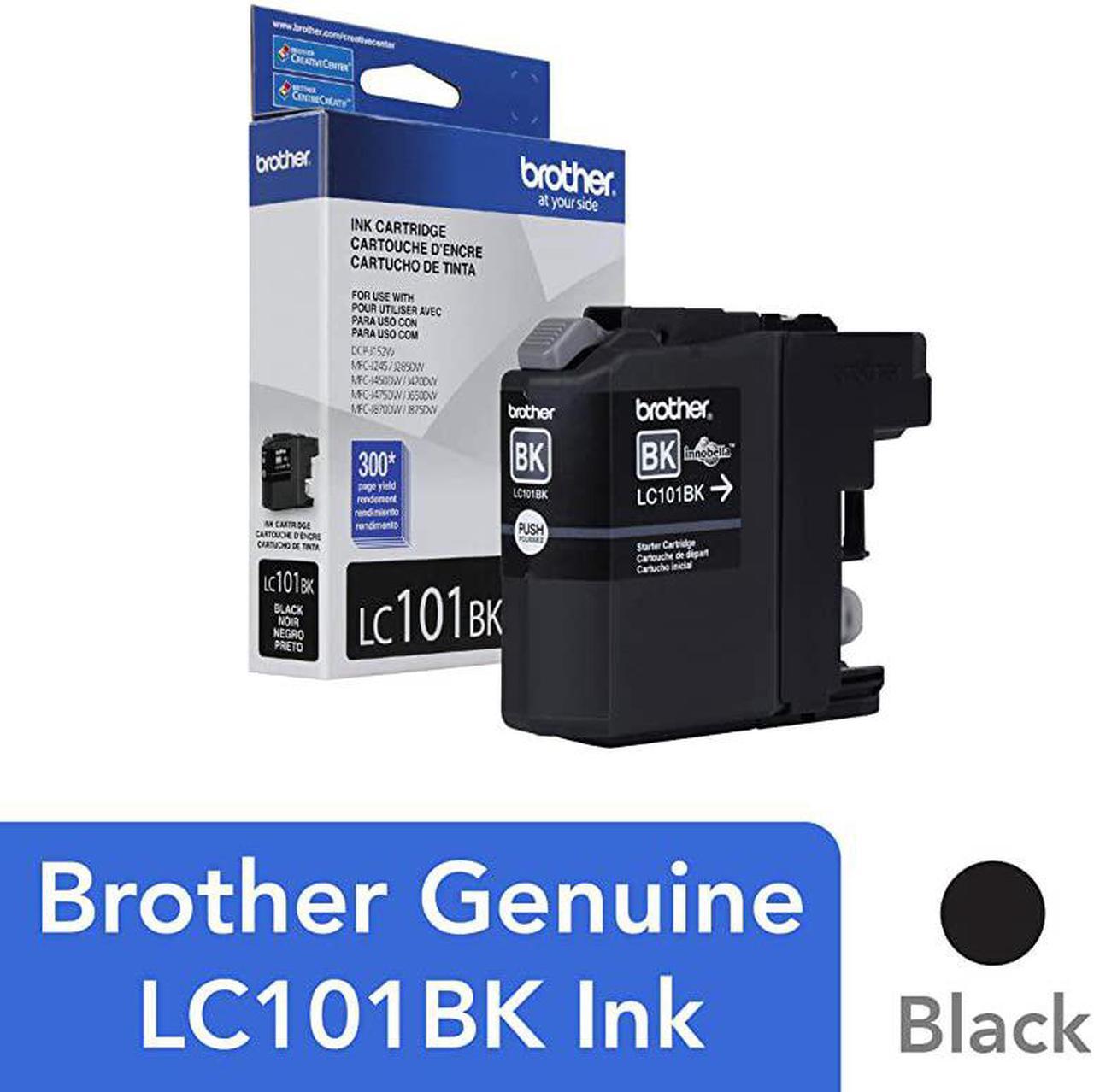 Main image of Genuine Standard Yield Black Ink Cartridge, LC101BK, Replacement Black Ink, Page Yield Upto 300 Pages, LC101