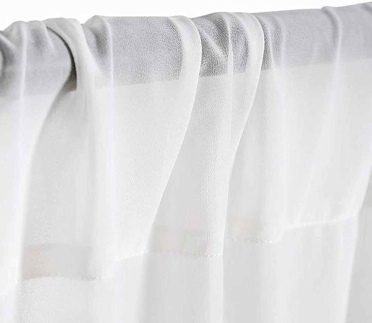 Alt view image 6 of 7 - Backdrop Curtain Drapes for Wedding Decorations 98ft by 8ft Long Soft Chiffon Fabric Drape for Wedding Party Arch Stage Decoration