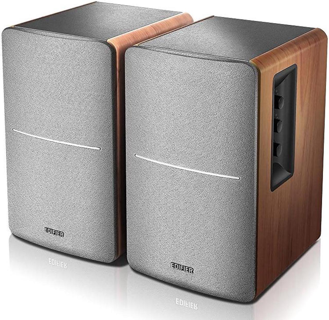 Alt view image 2 of 7 - R1280DB Powered Bluetooth Bookshelf Speakers Optical Input Wireless Studio Monitors 4 Inch Near Field Speaker 42w RMS Wood Grain