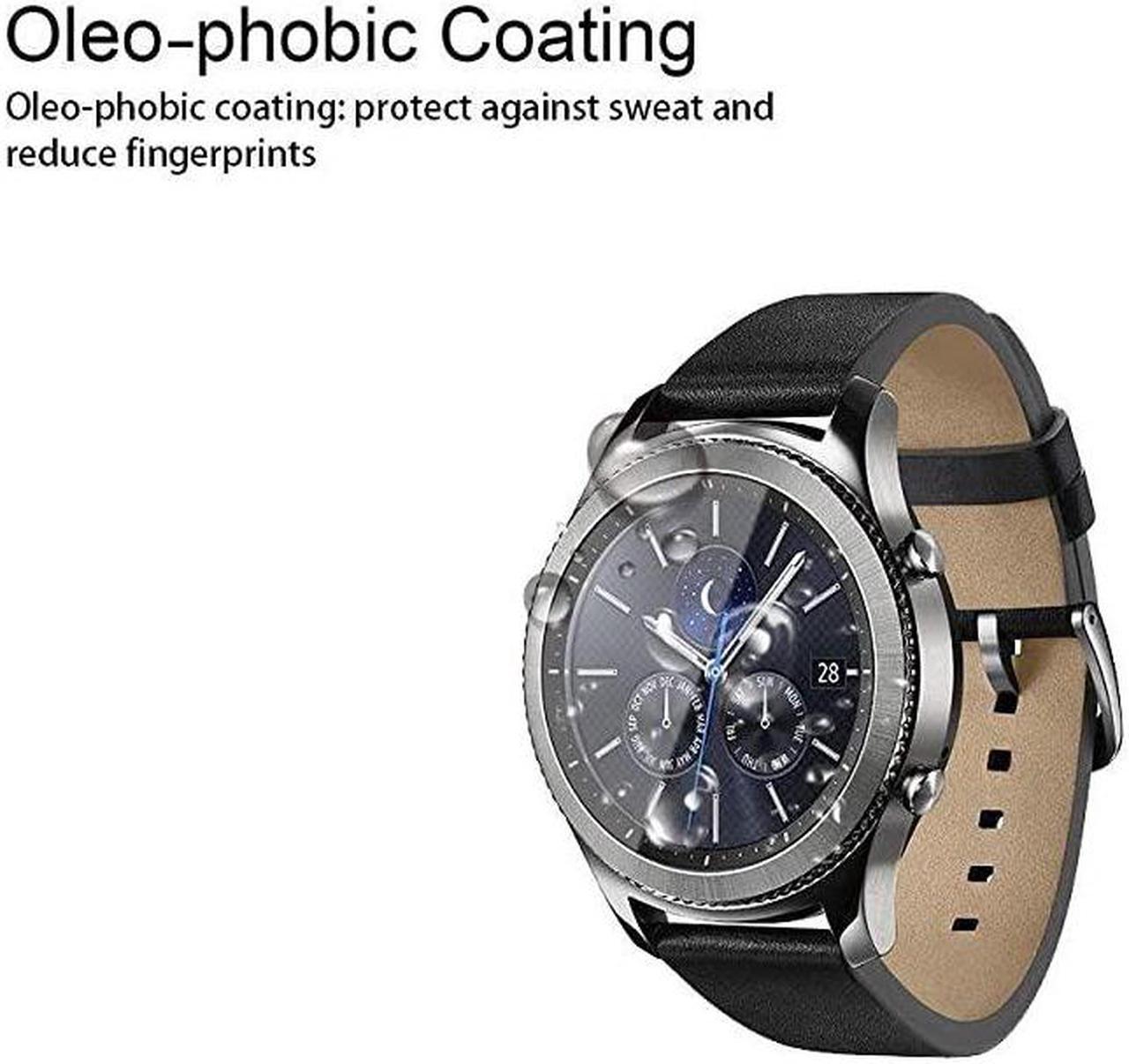 Alt view image 4 of 5 - 2 Pack for Samsung Galaxy Watch 46mm and Gear S3 Frontier Tempered Glass Screen Protector Anti Scratch Bubble Free
