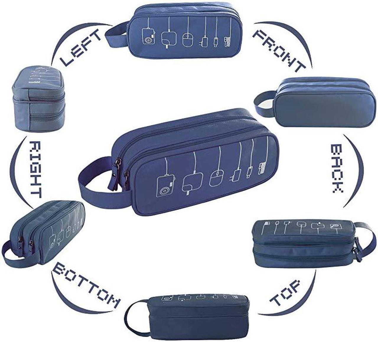Alt view image 2 of 7 - Cable Cord Holder OrganizerElectronics Accessories Case Healthcare Grooming Kit USB Drive Shuttlean All in One Travel Organizer Blue