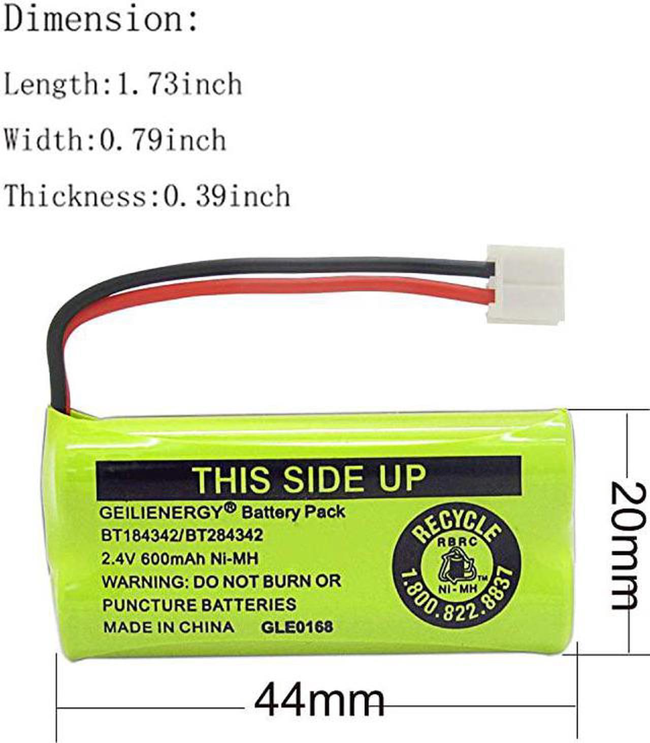 Alt view image 3 of 7 - 24V Rechargeable Batteries Compatible with ATTLucent BT18433 BT184342 BT18433 BT184342 BT28433 BT284342 BT1011 BT6010 BT8000 BT8001 BT8300 Empire CPH515D CPH515DPack of 2