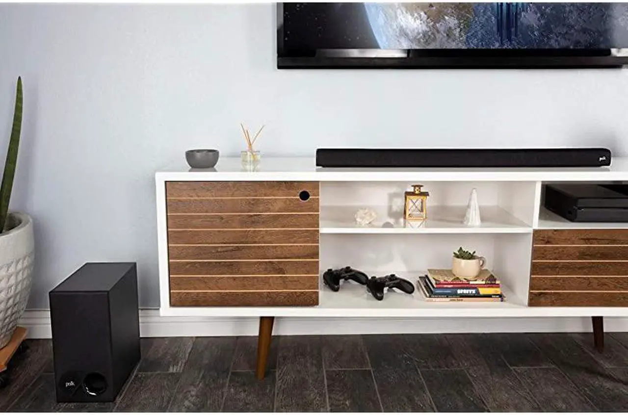Alt view image 7 of 7 - Signa S2 UltraSlim TV Sound Bar | Works with 4K HD TVs | Wireless Subwoofer | Includes HDMI Optical Cables | Bluetooth Enabled Black