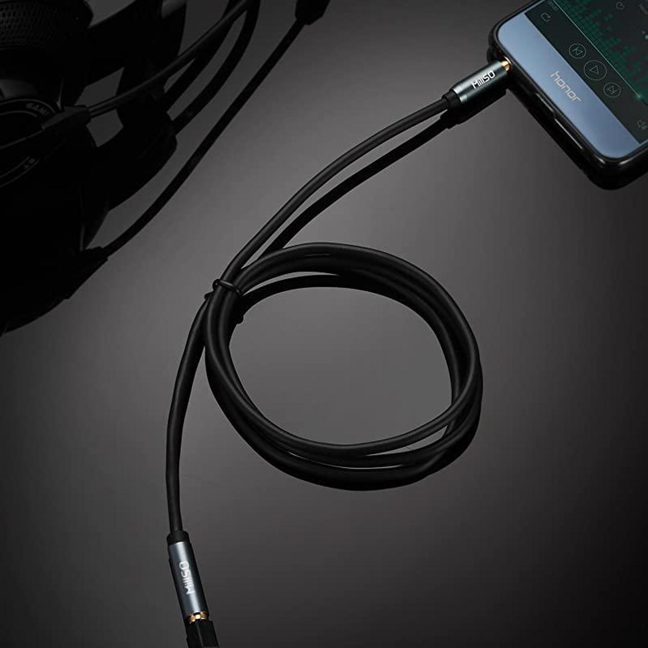 Alt view image 2 of 7 - 3.5mm Headphone Extension Cable (33 ft) TRRS 3.5mm Male to Female Stereo Audio Jack Extension Adapter Auxiliary AUX Cord for Headphones, Earbud, Speaker, Car Stereo, Home HiFi Stereo System