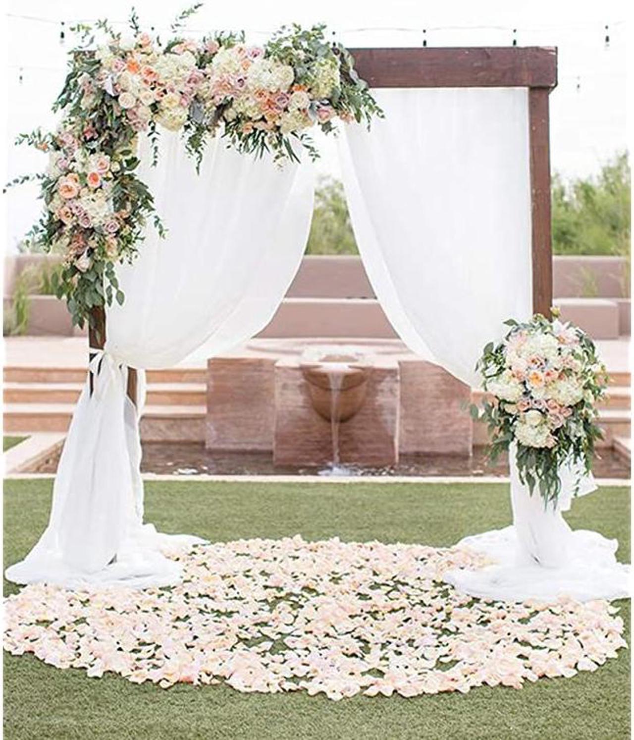 Main image of Backdrop Curtain Drapes for Wedding Decorations 98ft by 8ft Long Soft Chiffon Fabric Drape for Wedding Party Arch Stage Decoration