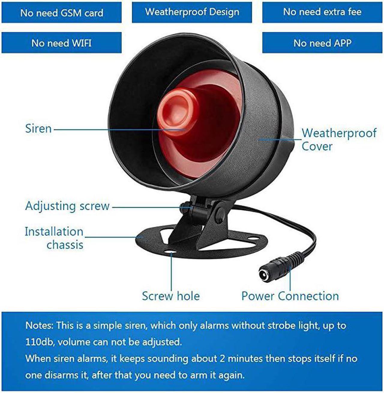 Alt view image 2 of 7 - Upgraded Home Security System Indoor Outdoor WeatherProof Siren Window Door Sensors Motion Sensor Alarm with Remote Control more DIY Wireless House Hotel Garage Shop Burglar Door Alarm System