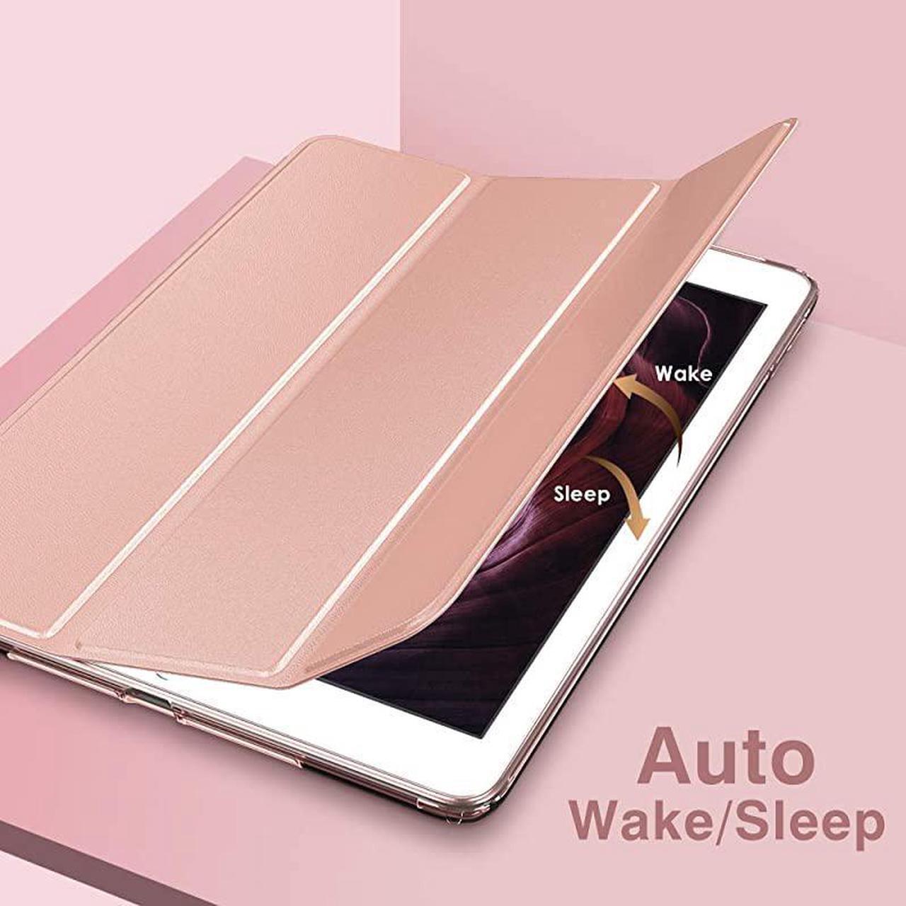 Alt view image 7 of 7 - Case Fit New iPad 8th Generation 102 2020 iPad 7th Gen 2019 iPad 102 Case with Stand Soft TPU Translucent Frosted Back Cover Slim Shell for iPad 102 inch Auto WakeSleepRose Gold