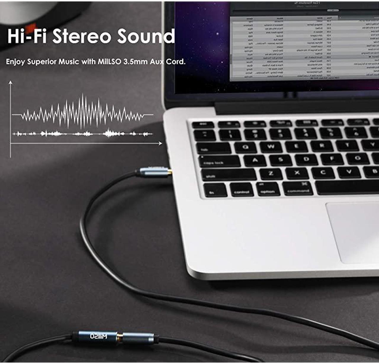 Alt view image 4 of 6 - 3.5mm Headphone Extension Cable (6.6 Feet) TRRS 3.5mm Male to Female Stereo Audio Jack Extension Adapter Auxiliary AUX Cord for Headphones, Earbud, Speaker, Car Stereo, Home HiFi Stereo System