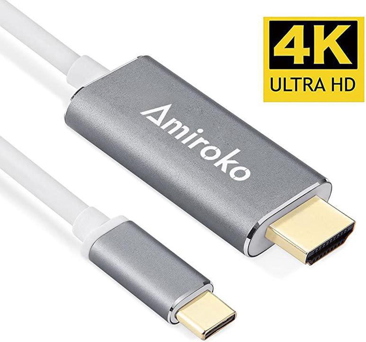 Main image of USB C to HDMI Cable 6FT  USB 31 Type C Thunderbolt 3 Compatible to HDMI Adapter 4K Cable for MacBook MacBook Pro Dell XPS 1315 Galaxy S8Note 8 etc to HDTV Monitor Projector Gray