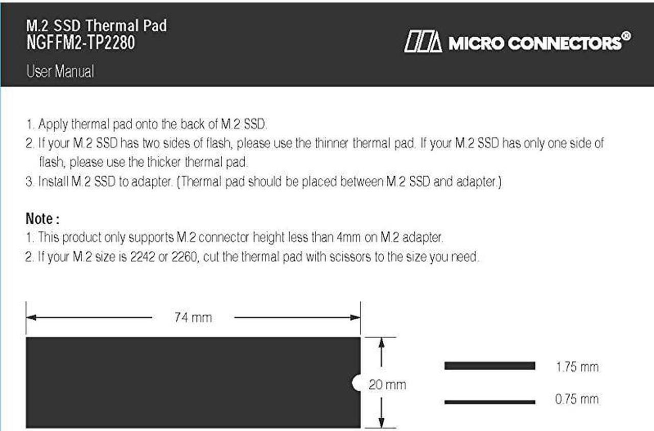 Alt view image 6 of 6 - M.2 SSD Thermal Cooling Pad (NGFFM2-TP2280) Blue