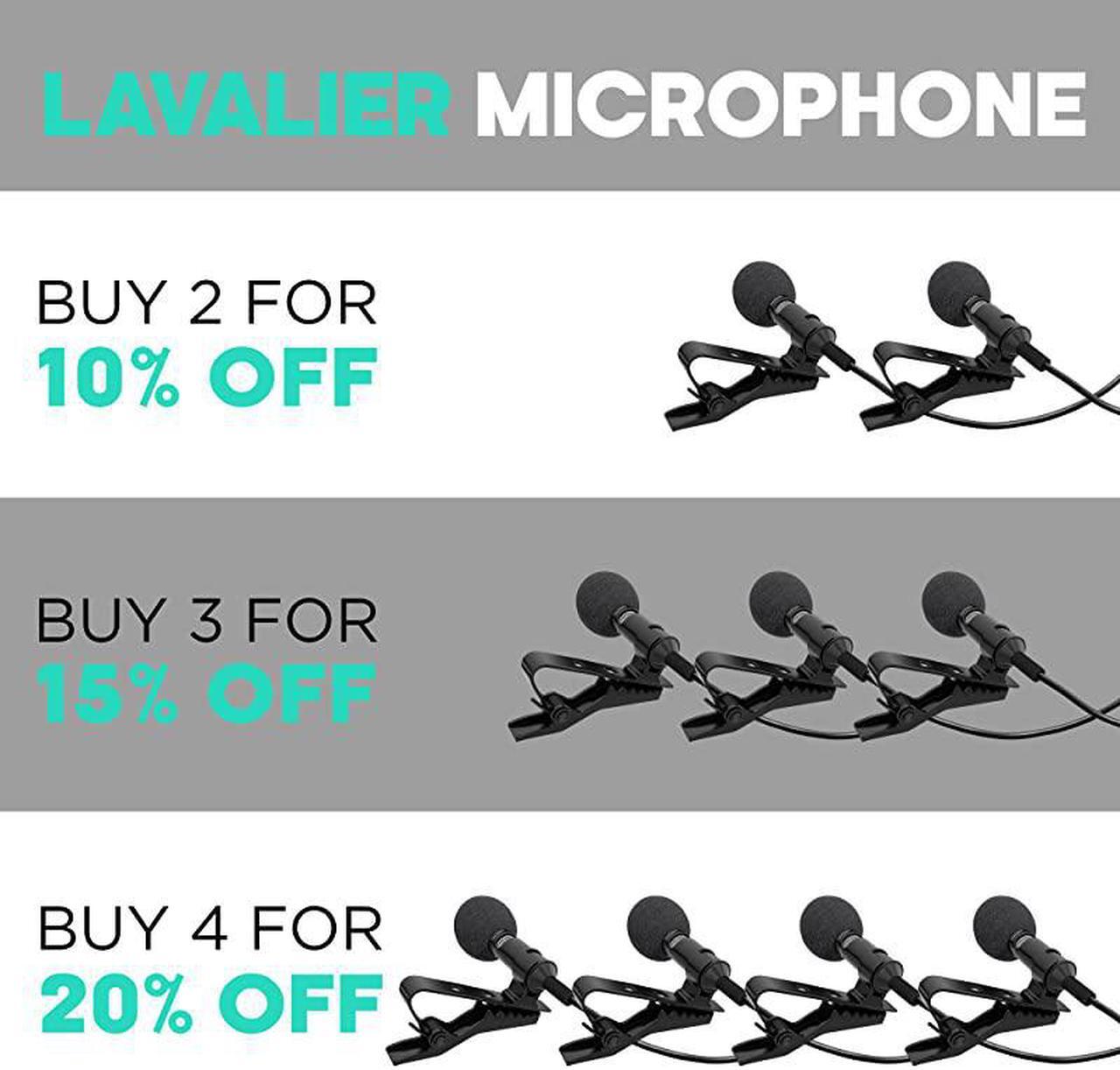 Alt view image 6 of 7 - Lavalier Microphone for Bloggers and Vloggers Lapel Mic Clipon Omnidirectional Condenser for iPhone Ipad Samsung Android Windows Smartphones
