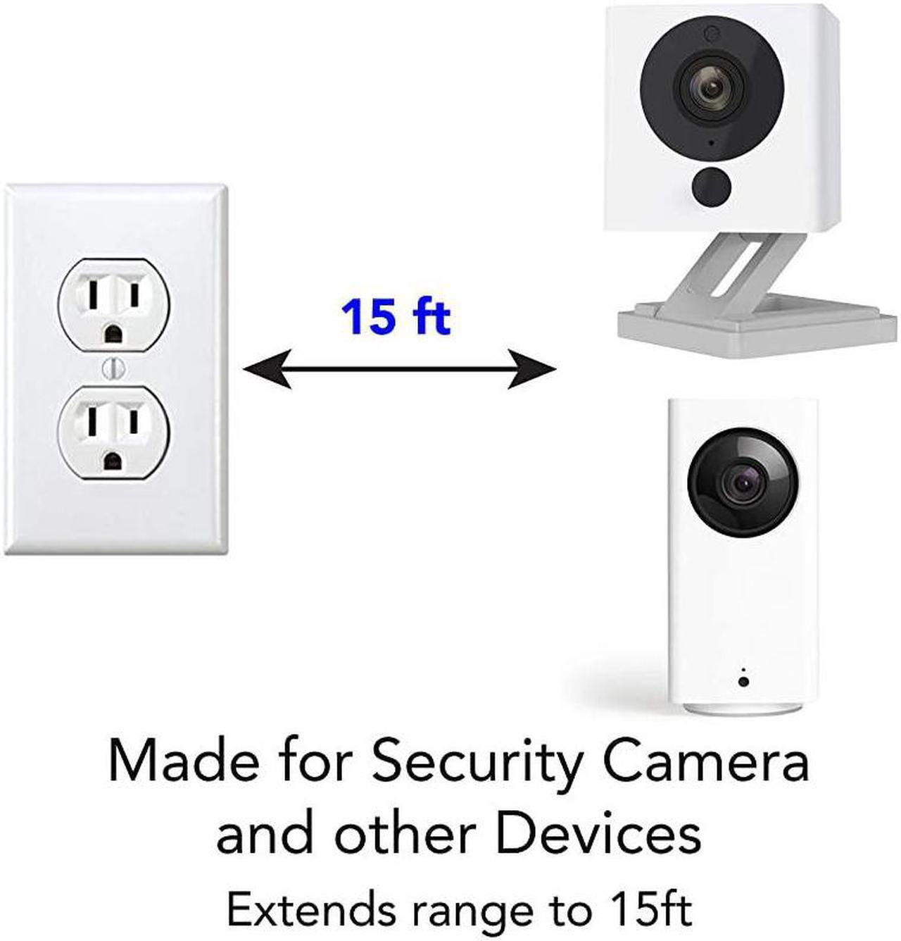 Alt view image 2 of 3 - Power Extension Cable Compatible with Wyze Cam v3 Indoor Outdoor, Blink, Echo, Many More. - White -