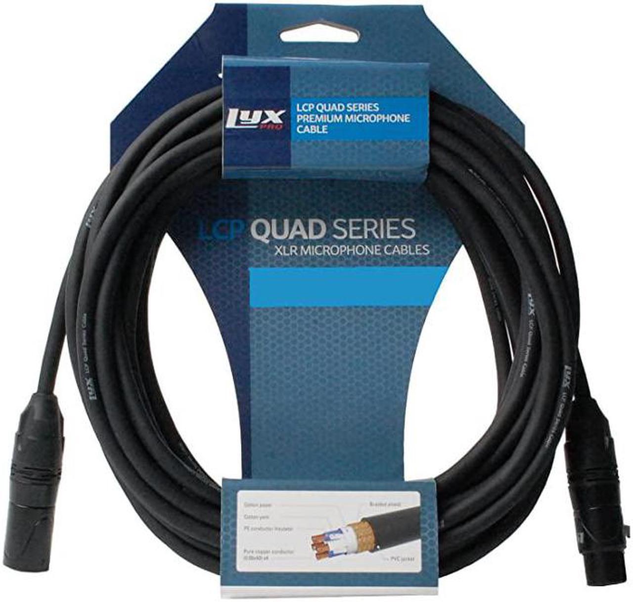 Alt view image 6 of 6 - Quad Series 100 ft XLR 4Conductor Star Quad Balanced Microphone Cable for High End Quality and Sound Clarity Extreme Low Noise Black