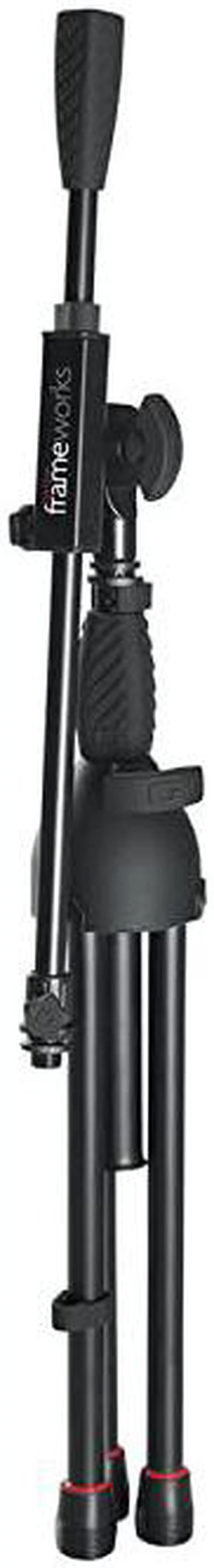 Alt view image 2 of 6 - Short Tripod Base Microphone Stand with Soft Grip Twist Clutch Boom Arm and Both 38 and 58 Adapters GFWMIC2621