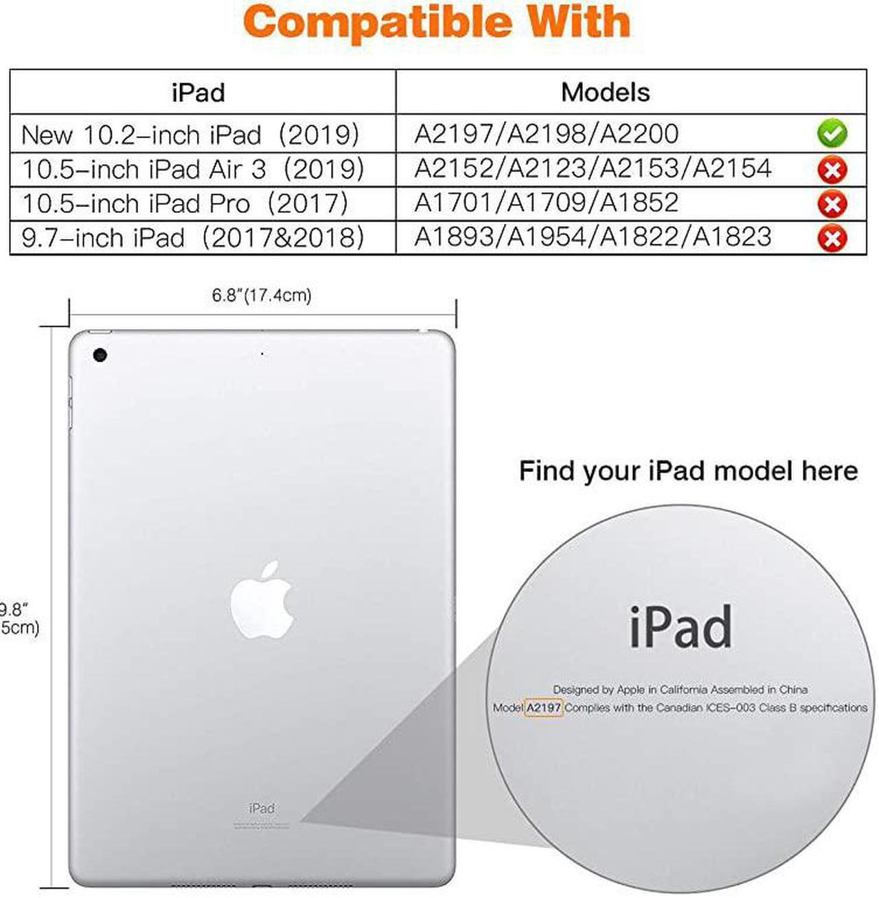 Alt view image 2 of 7 - Case Fit New iPad 8th Generation 102 2020 iPad 7th Gen 2019 iPad 102 Case with Stand Soft TPU Translucent Frosted Back Cover Slim Shell for iPad 102 inch Auto WakeSleepRose Gold