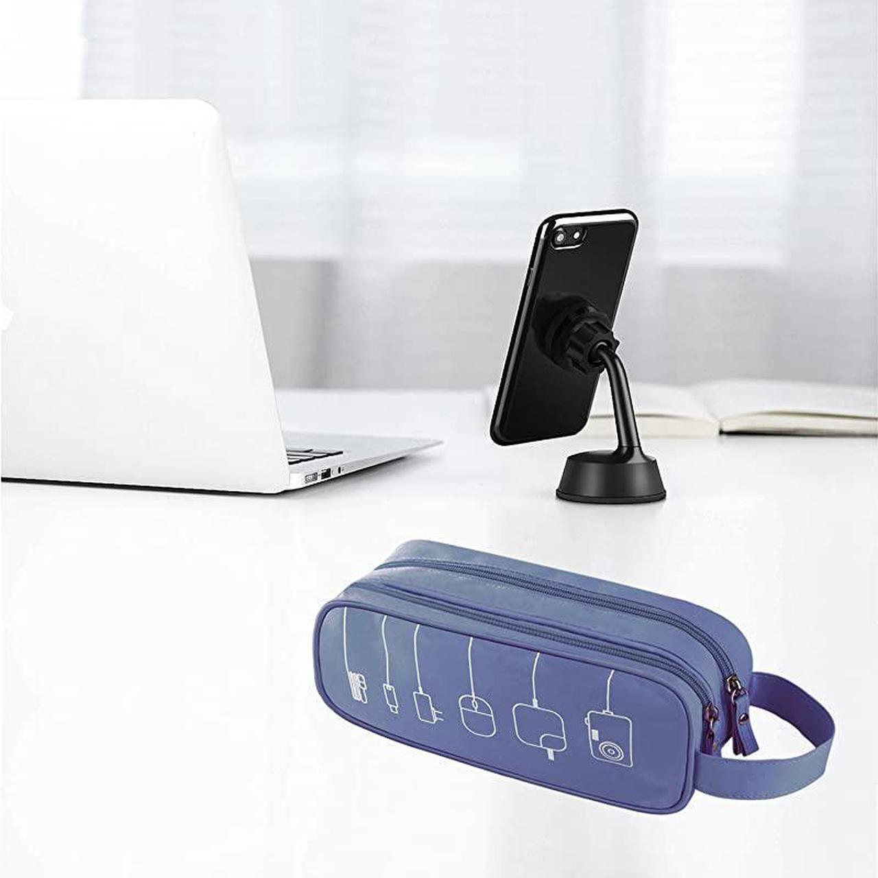 Alt view image 5 of 7 - Cable Cord Holder OrganizerElectronics Accessories Case Healthcare Grooming Kit USB Drive Shuttlean All in One Travel Organizer Blue